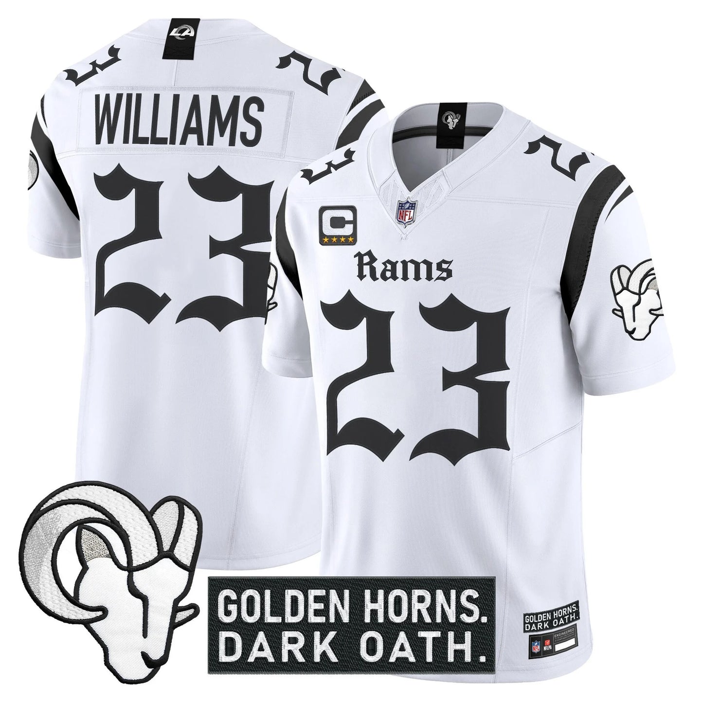 Men's Los Angeles Rams 'Gothic Horns Reforged Edition' Vapor Limited Jersey - All Stitched