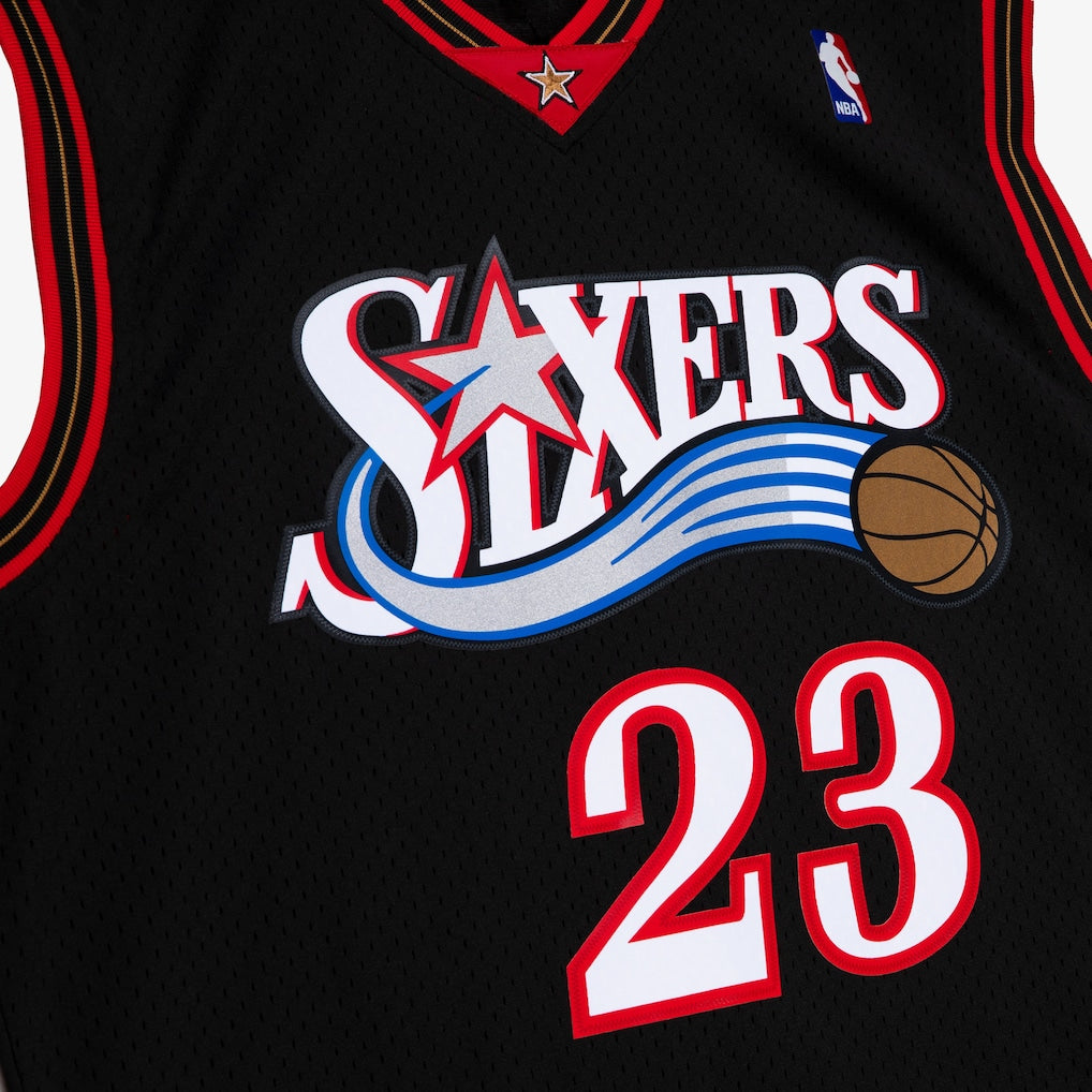 Lou Williams 76ers 2005-06 Black Swingman Player Jersey - details view