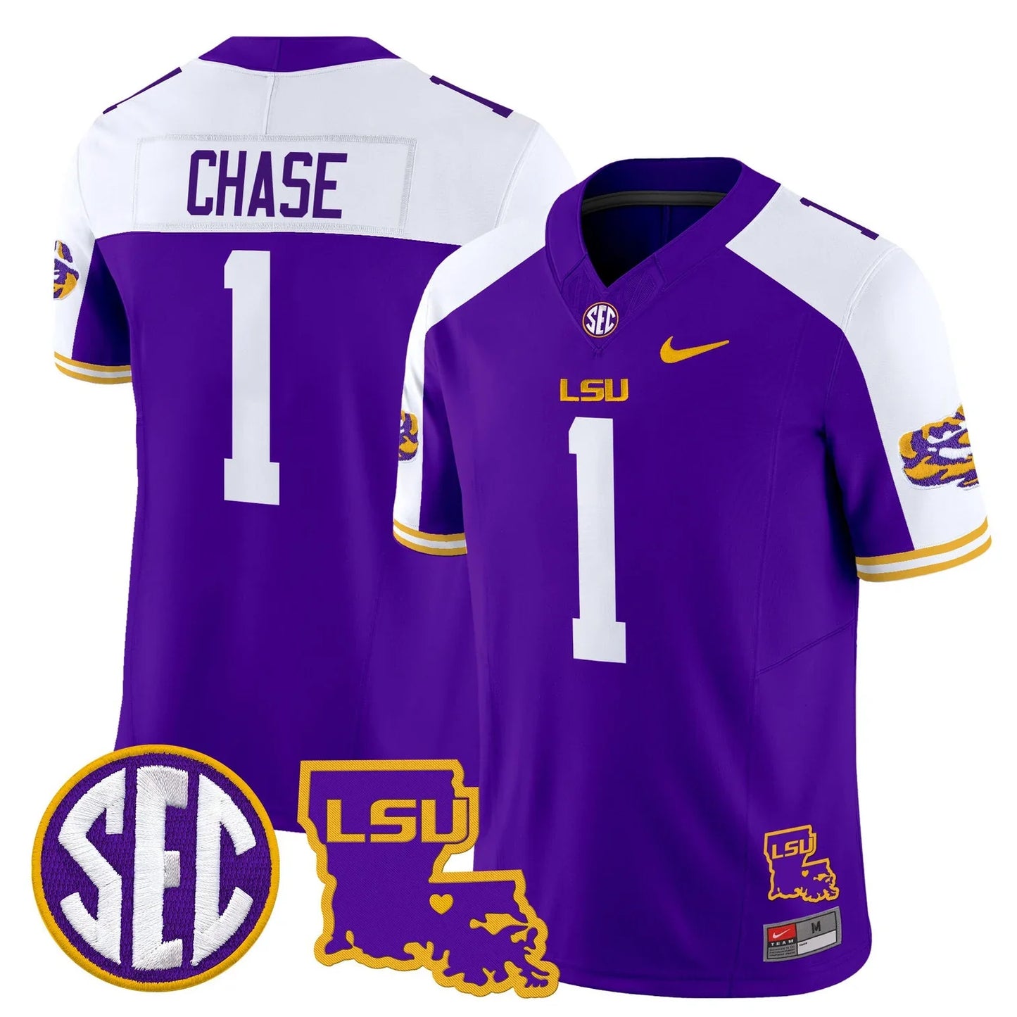 Men's LSU Tigers 2026 Louisiana Patch Vapor Limited Jersey - All Stitched