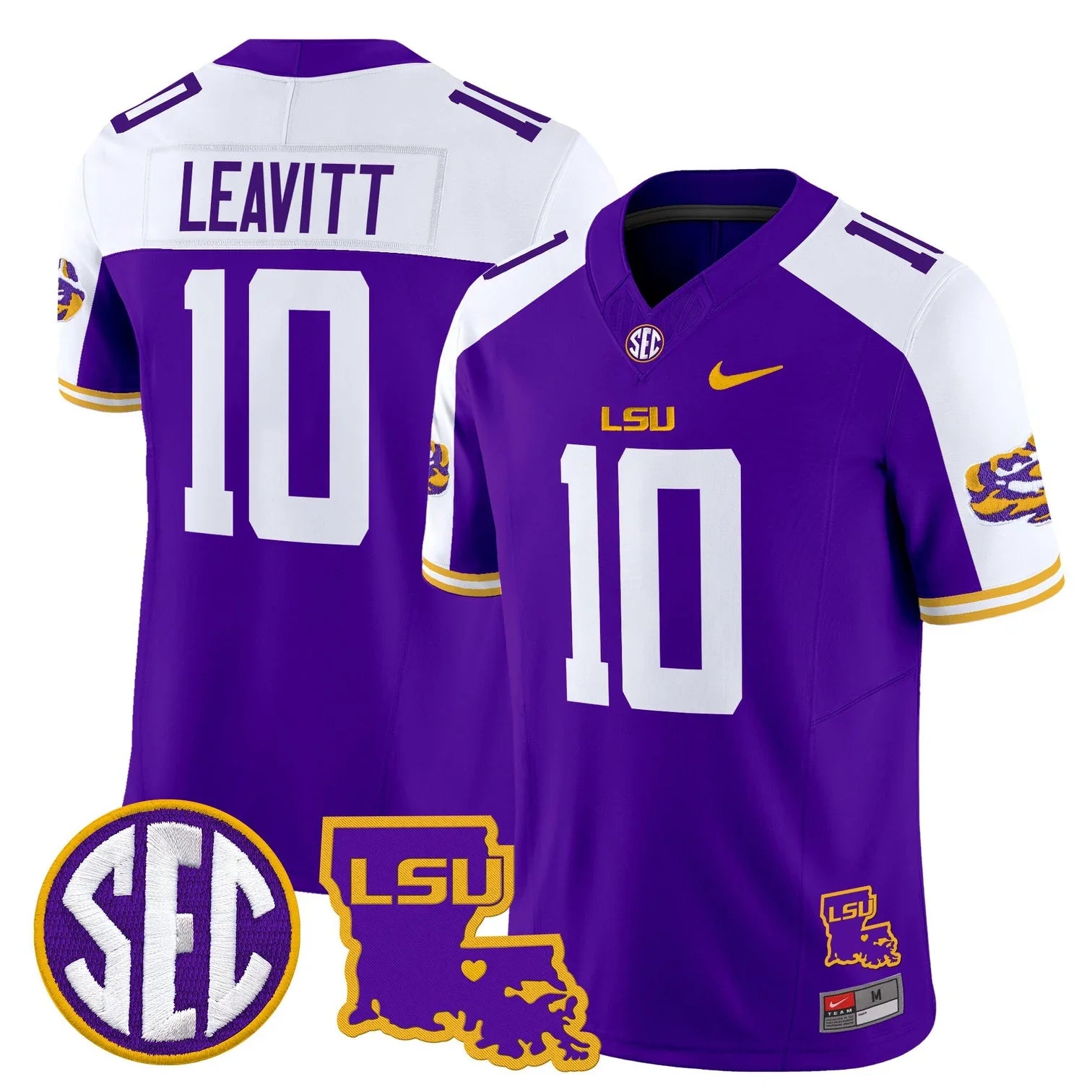 LSU Tigers 2026 Louisiana Patch Football Jersey