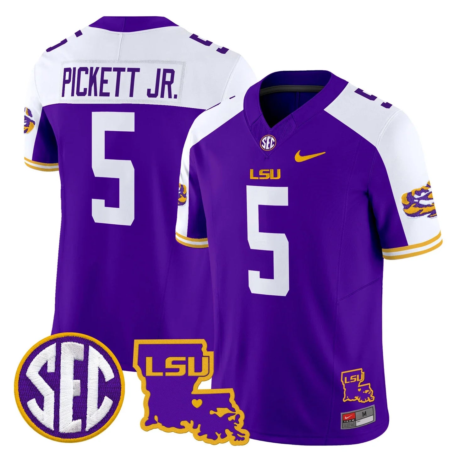 Men's LSU Tigers 2026 Louisiana Patch Vapor Limited Jersey - All Stitched