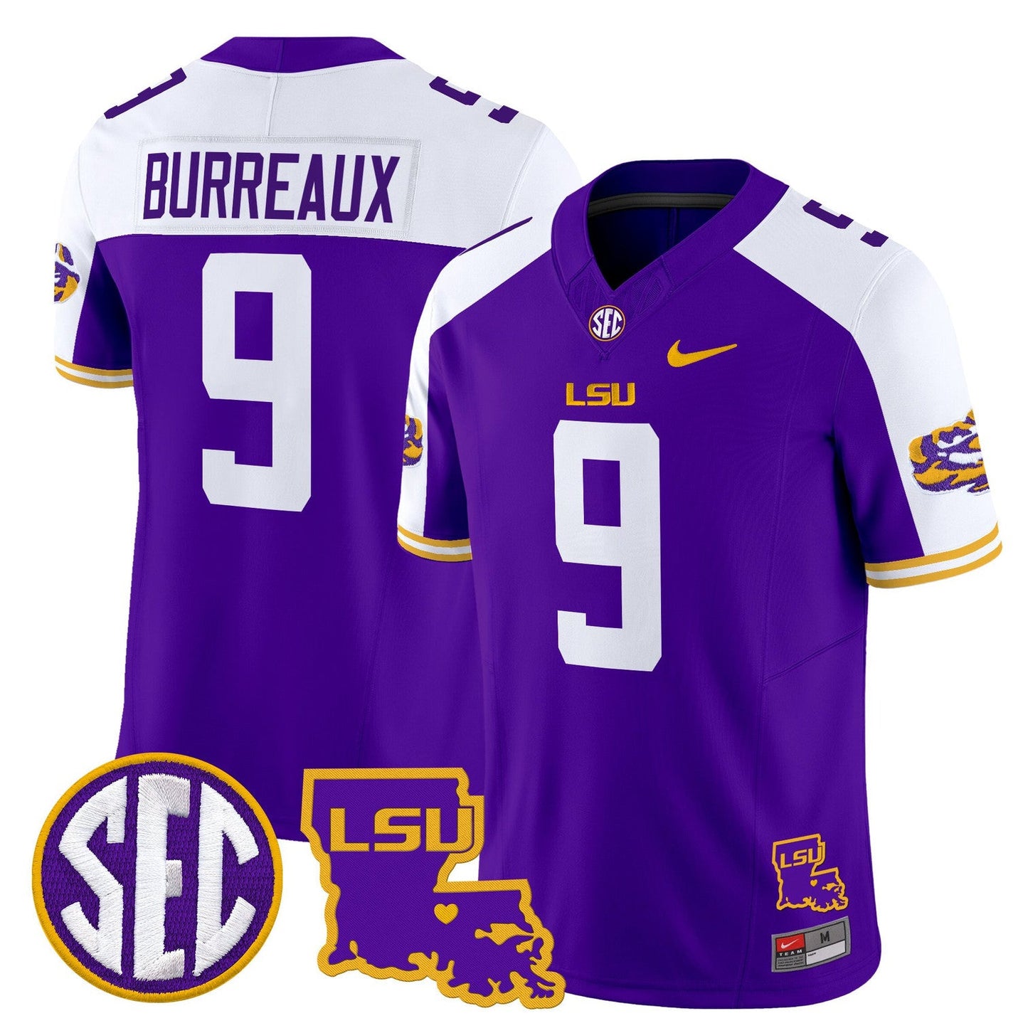Men's LSU Tigers 2026 Louisiana Patch Vapor Limited Jersey - All Stitched