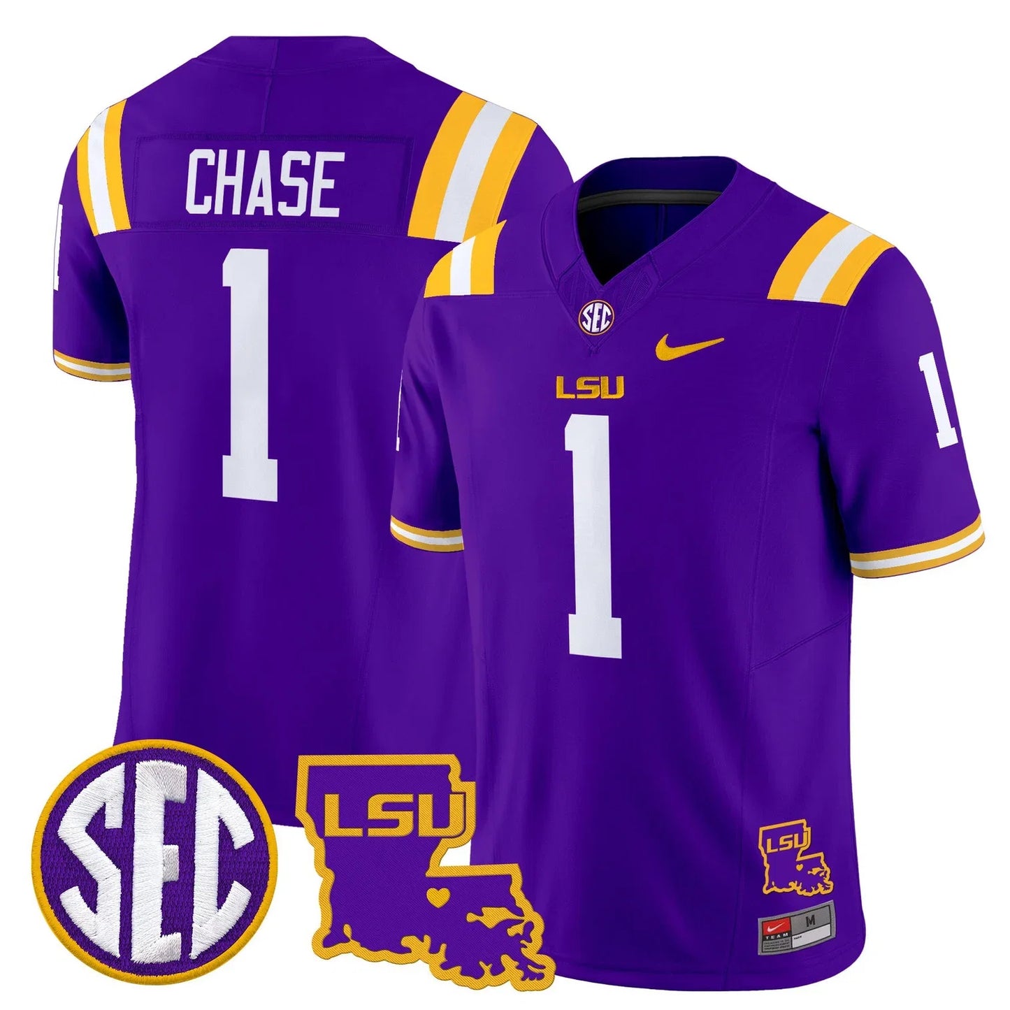 Men's LSU Tigers 2026 Louisiana Patch Vapor Limited Jersey - All Stitched