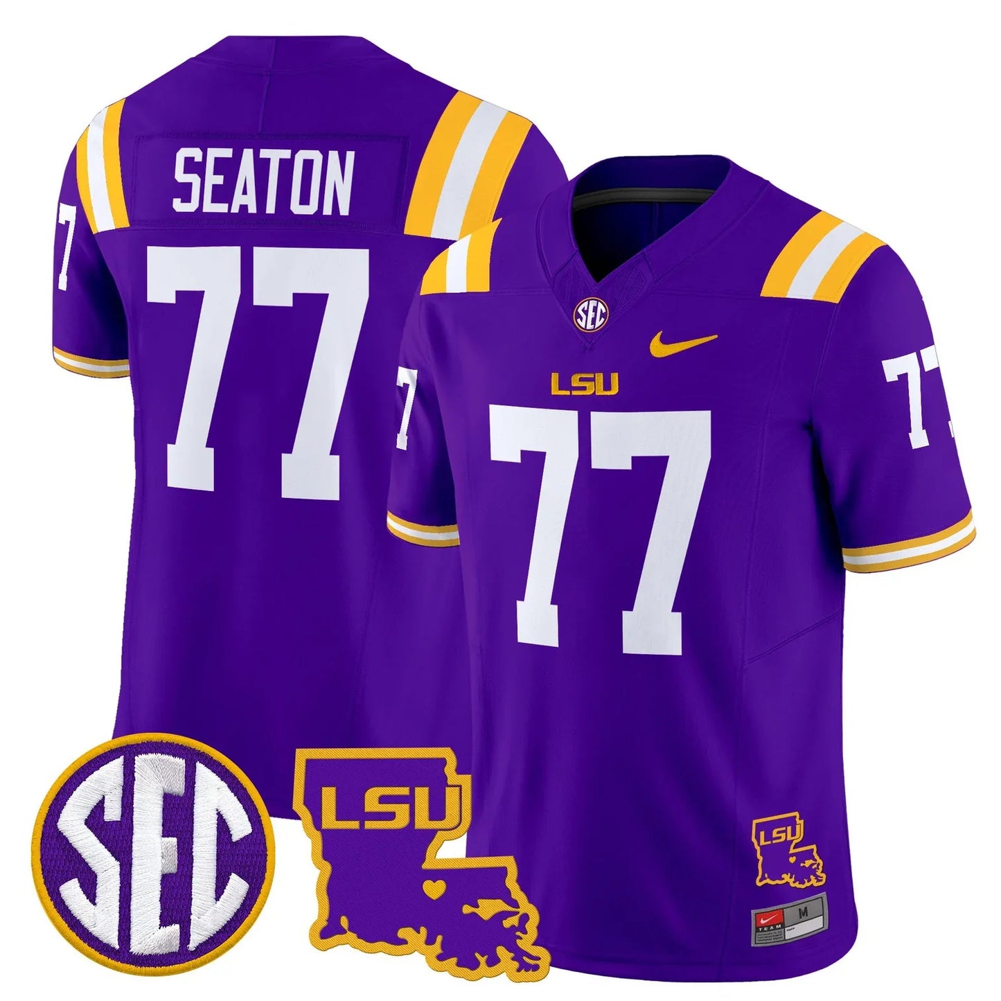 Men's LSU Tigers 2026 Louisiana Patch Vapor Limited Jersey - All Stitched