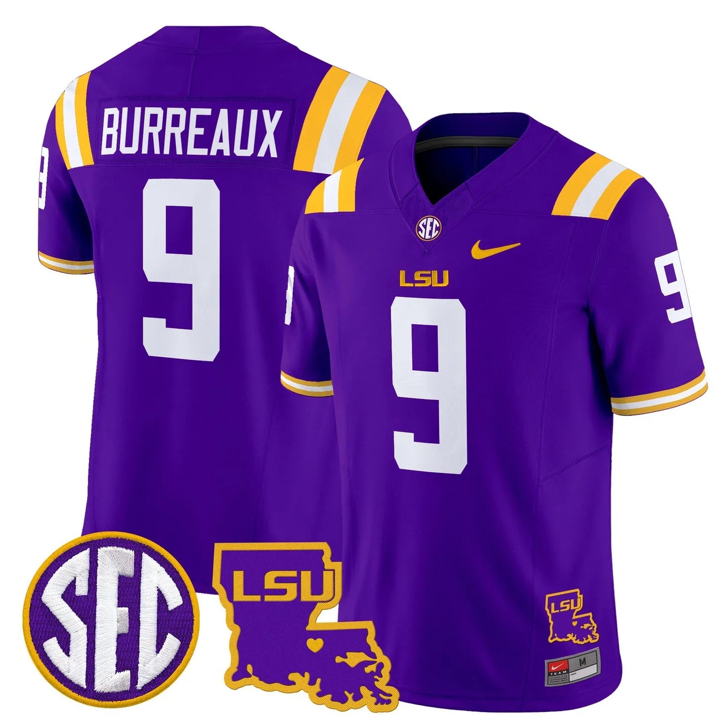 Men's LSU Tigers 2026 Louisiana Patch Vapor Limited Jersey - All Stitched