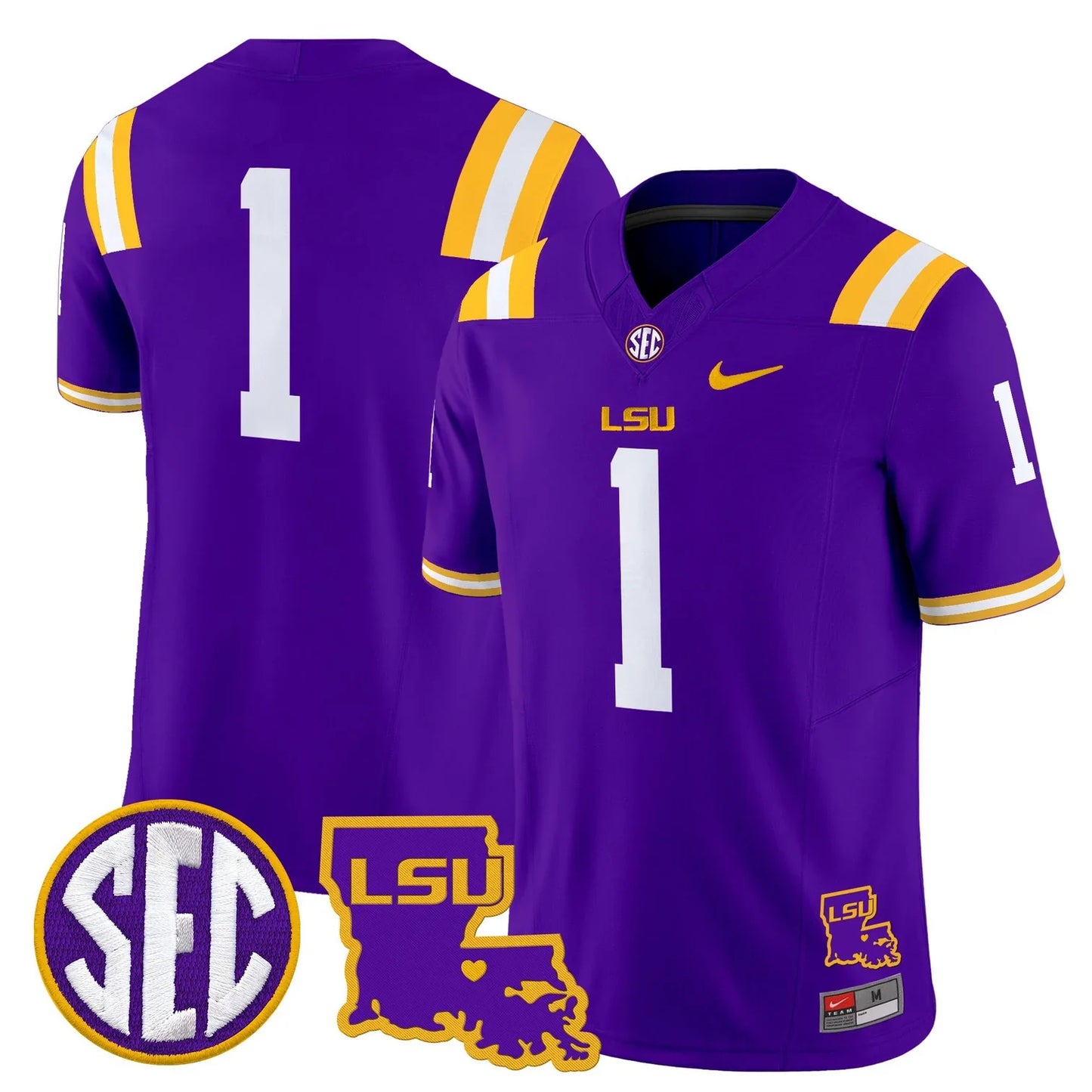 Men's LSU Tigers 2026 Louisiana Patch Vapor Limited Jersey - All Stitched