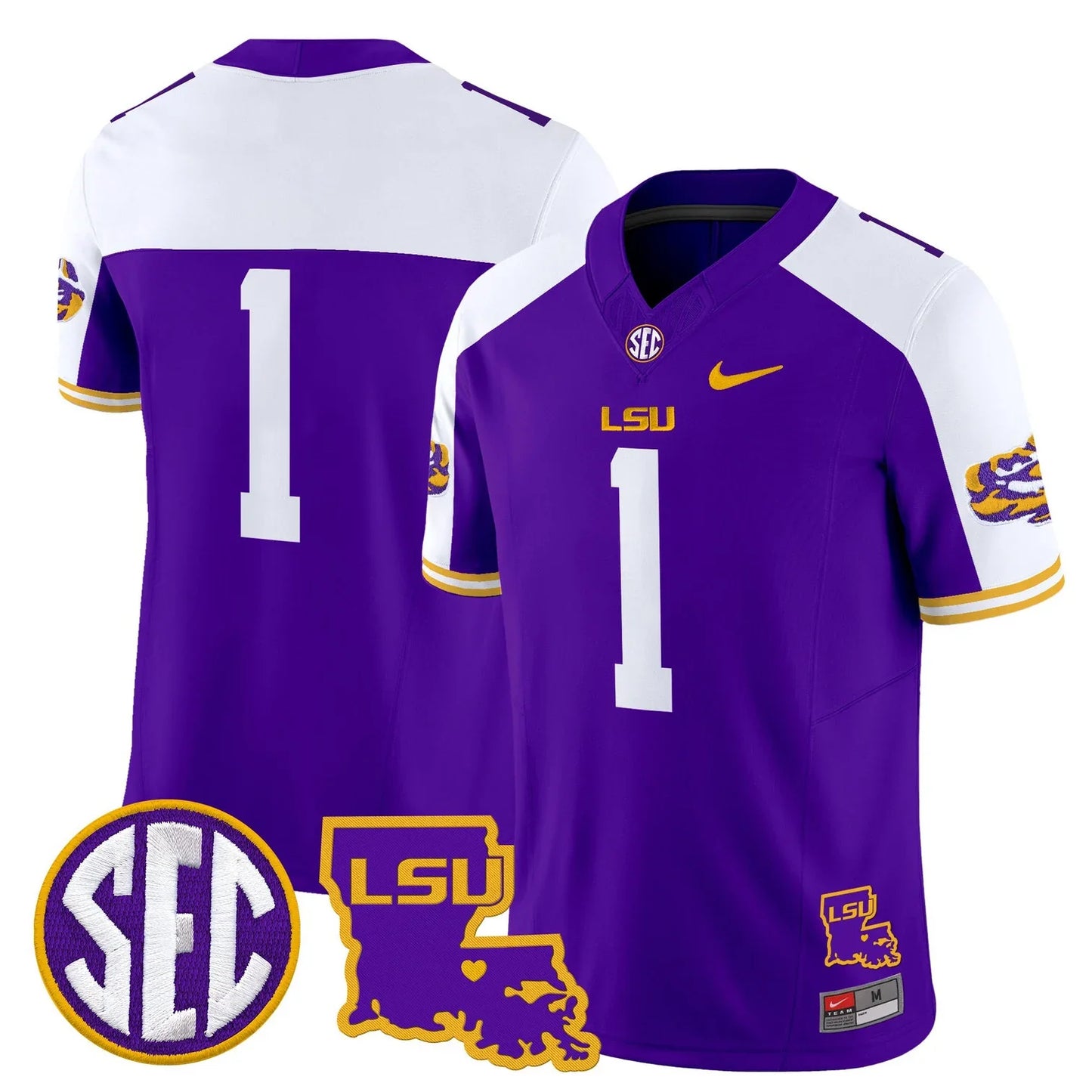Men's LSU Tigers 2026 Louisiana Patch Vapor Limited Jersey - All Stitched