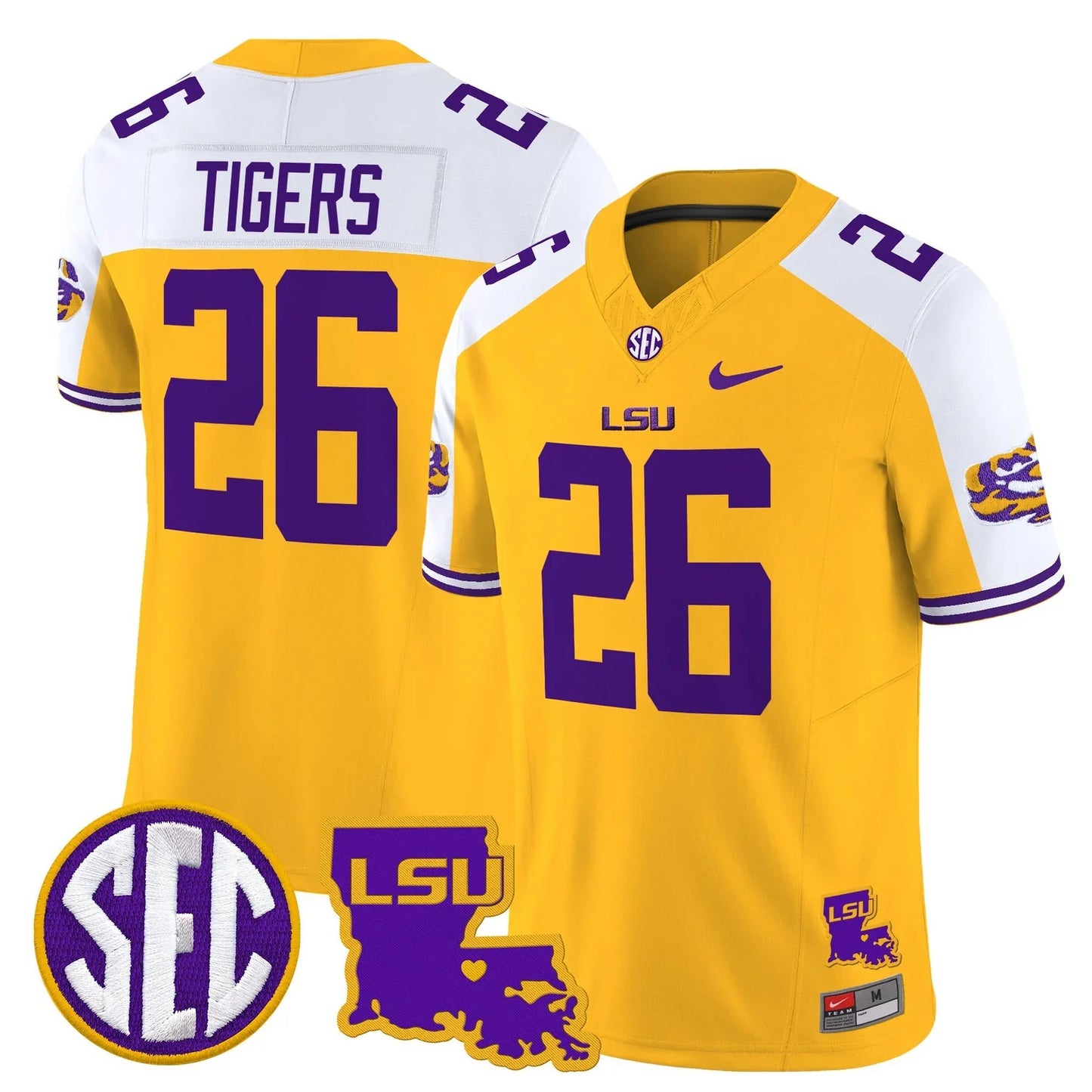 Men's LSU Tigers 2026 Louisiana Patch Vapor Limited Jersey - All Stitched