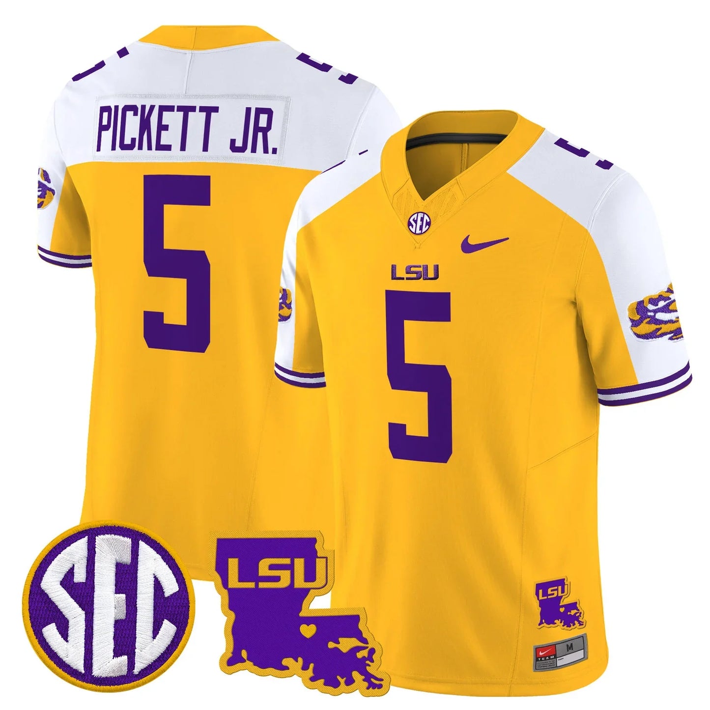 Men's LSU Tigers 2026 Louisiana Patch Vapor Limited Jersey - All Stitched