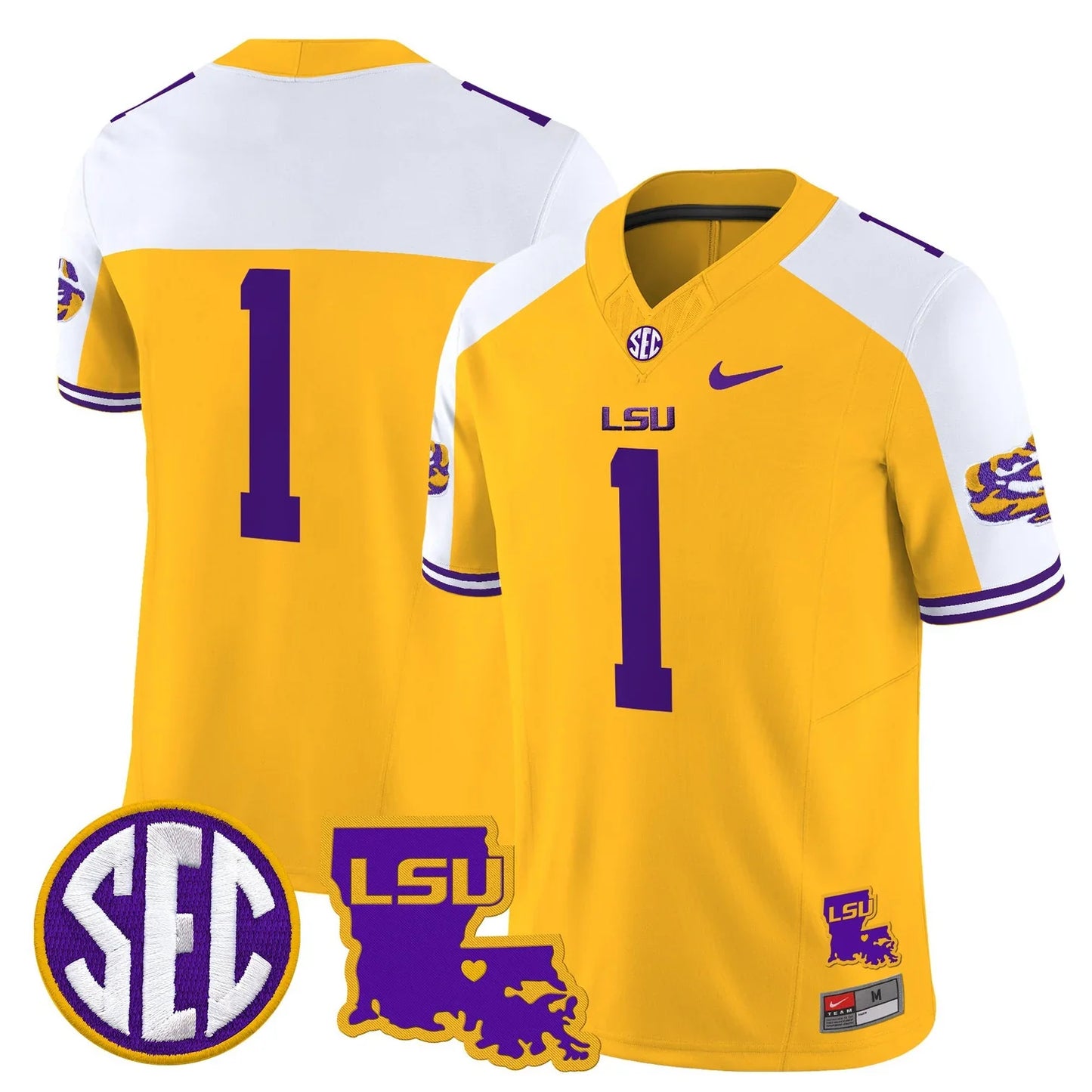 Men's LSU Tigers 2026 Louisiana Patch Vapor Limited Jersey - All Stitched