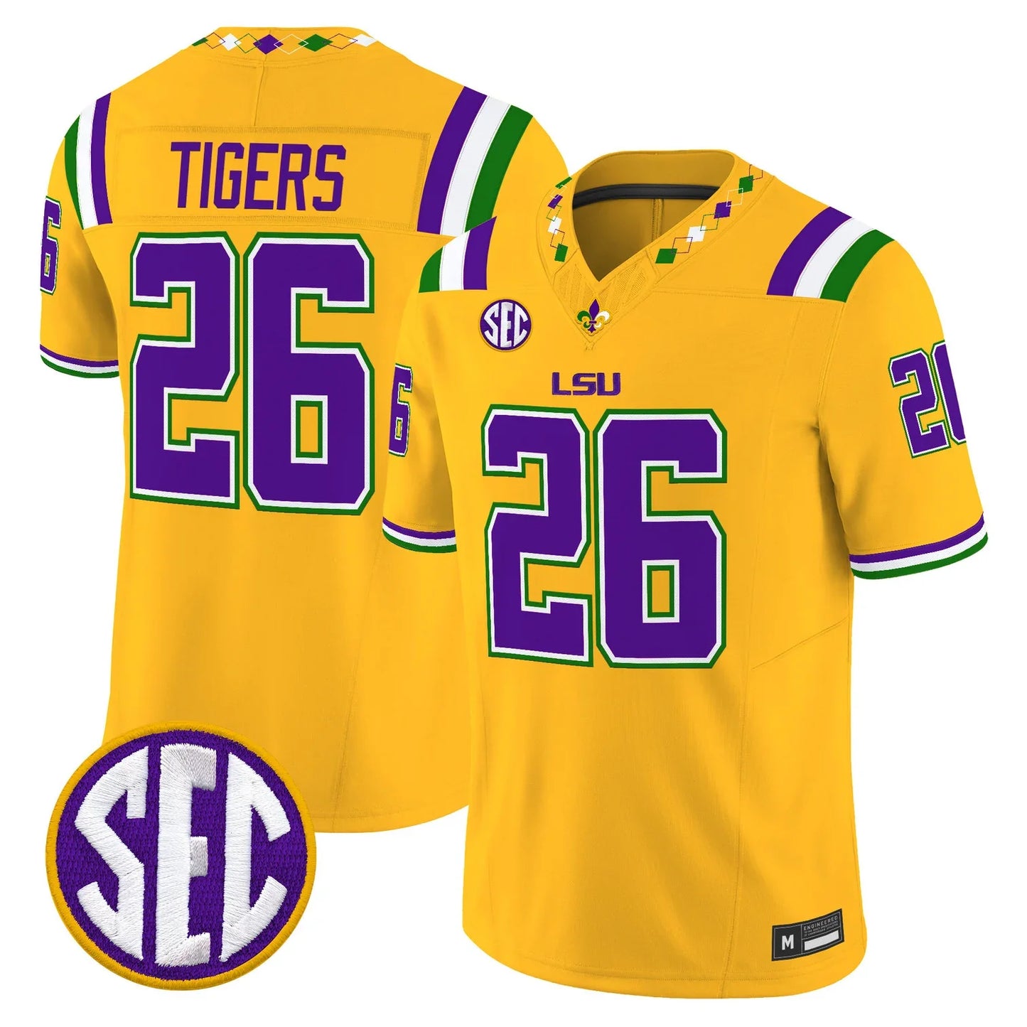 Men's LSU Tigers 2026  Mardi Gras Edition  Vapor Limited Jersey - All Stitched