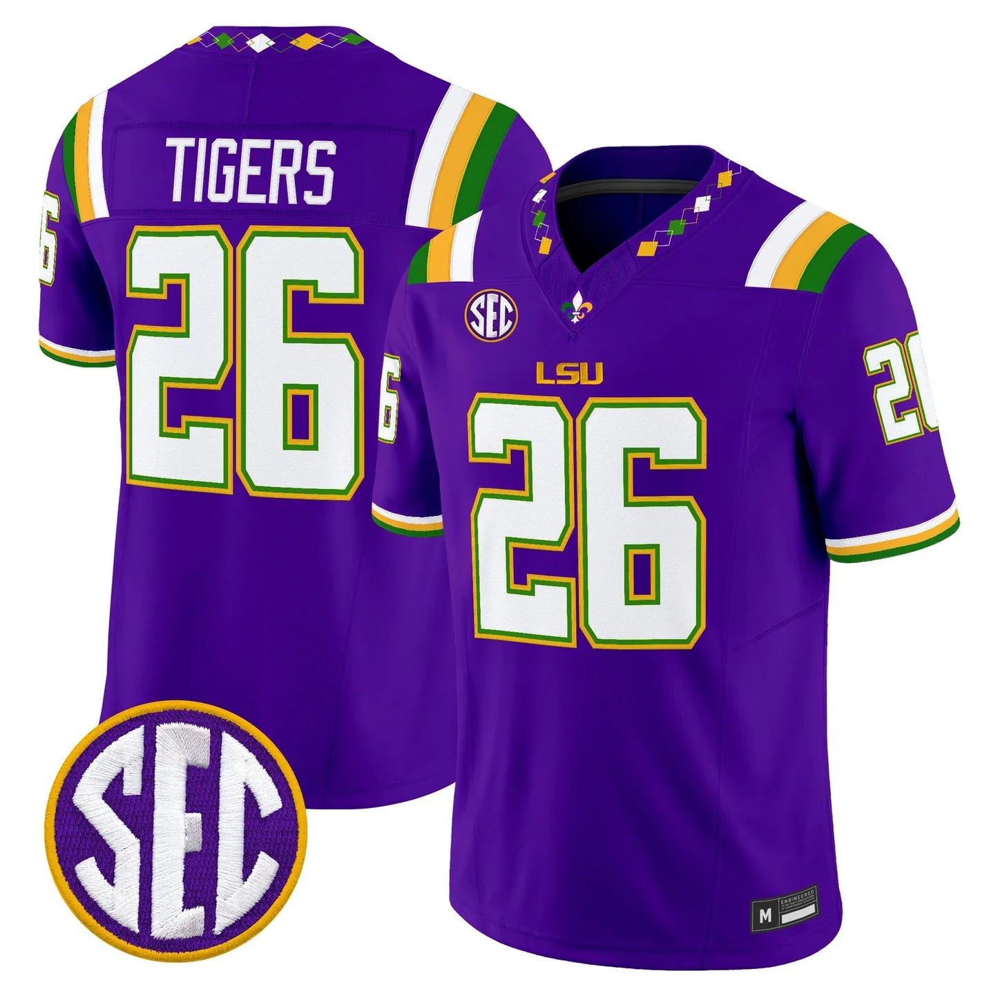 Men's LSU Tigers 2026  Mardi Gras Edition  Vapor Limited Jersey - All Stitched