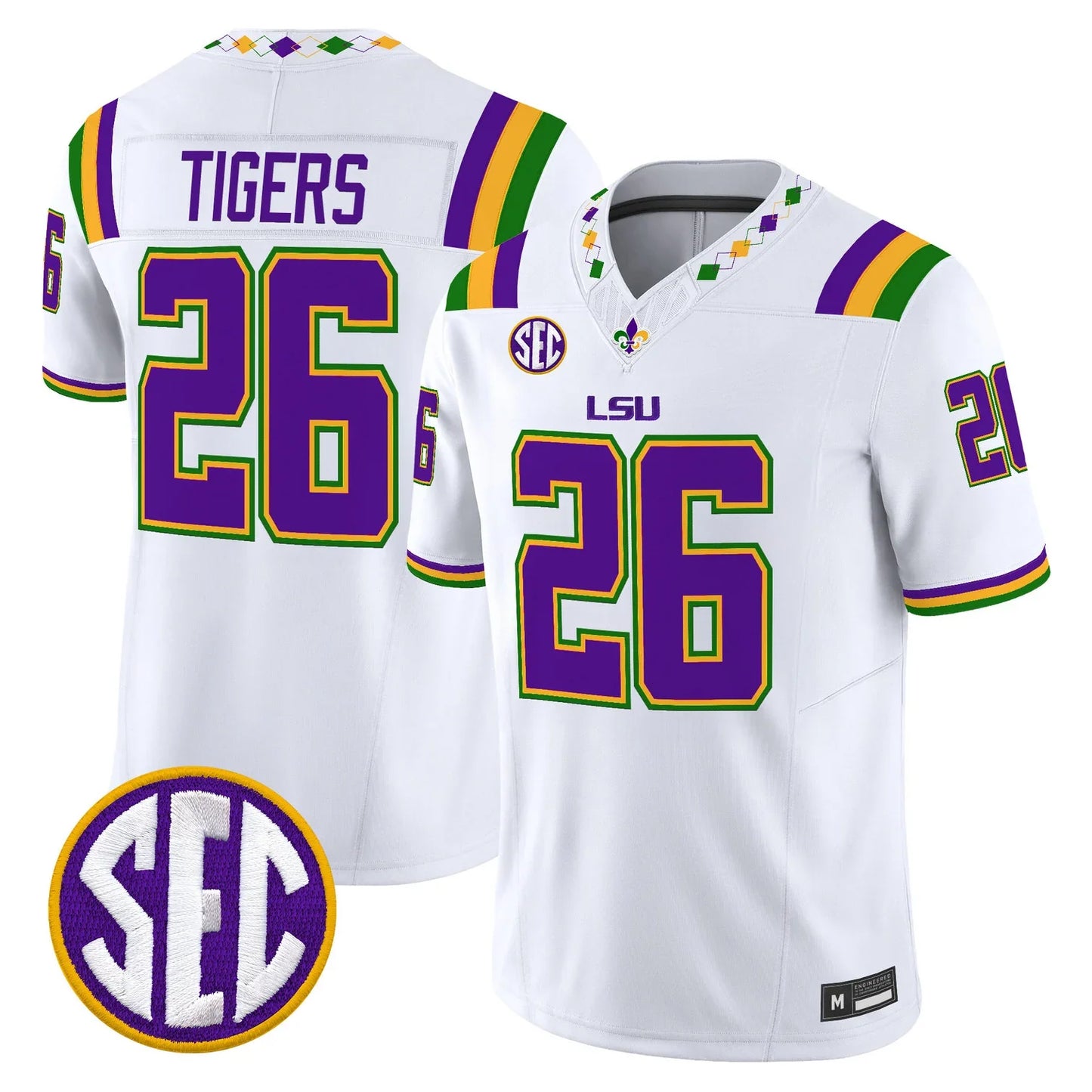 Men's LSU Tigers 2026  Mardi Gras Edition  Vapor Limited Jersey - All Stitched