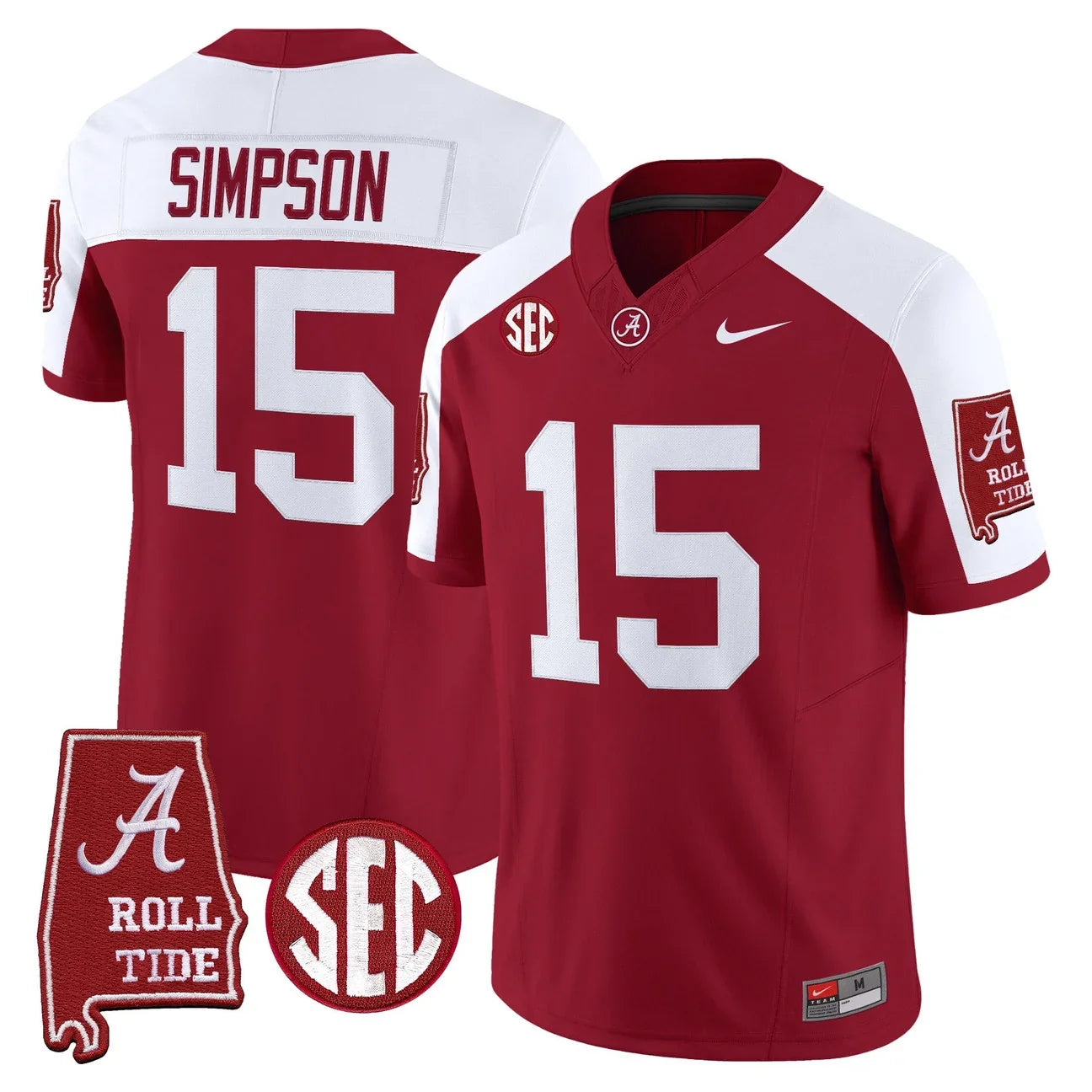 Men's Alabama Crimson Tide 2026 Vapor Limited Jersey - Alabama Map - All Stitched