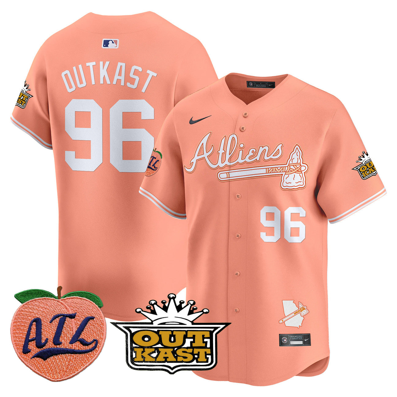 Atlanta Braves Atliens & Peach Vapor Premier Limited Jersey