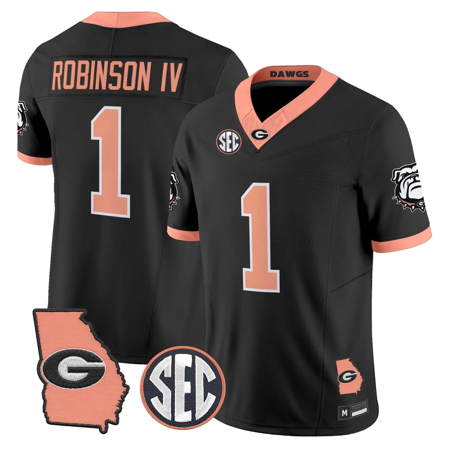 Men's Georgia Bulldogs The Big Peach Vapor Limited Jersey - All Stitched