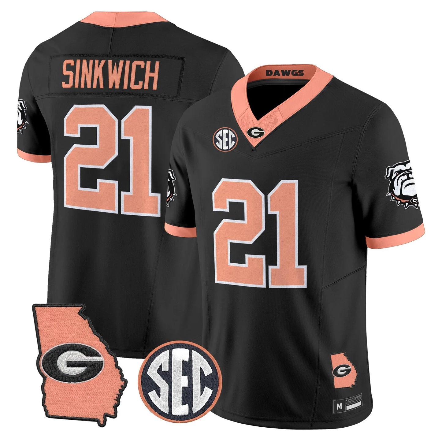 Men's Georgia Bulldogs The Big Peach Vapor Limited Jersey - All Stitched