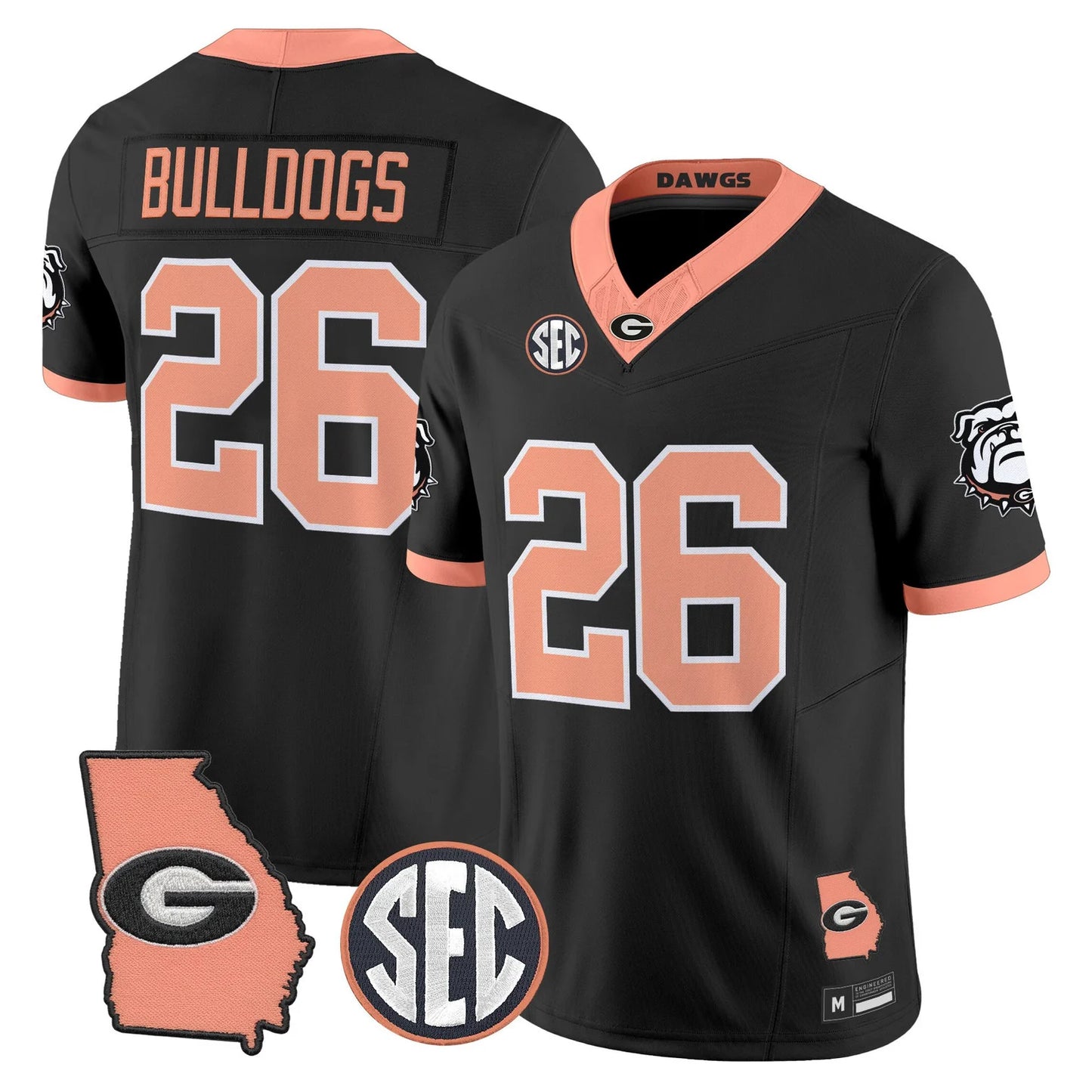 Men's Georgia Bulldogs The Big Peach Vapor Limited Jersey - All Stitched