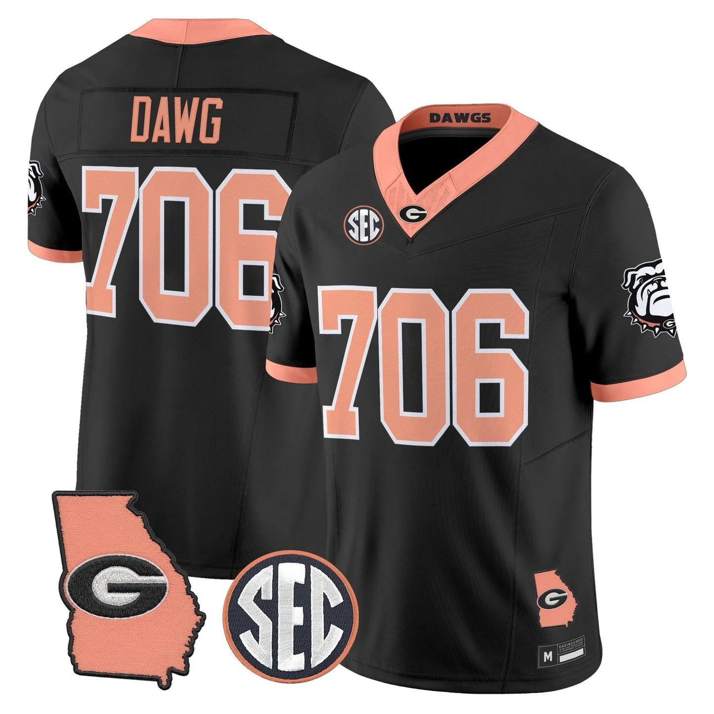 Men's Georgia Bulldogs The Big Peach Vapor Limited Jersey - All Stitched