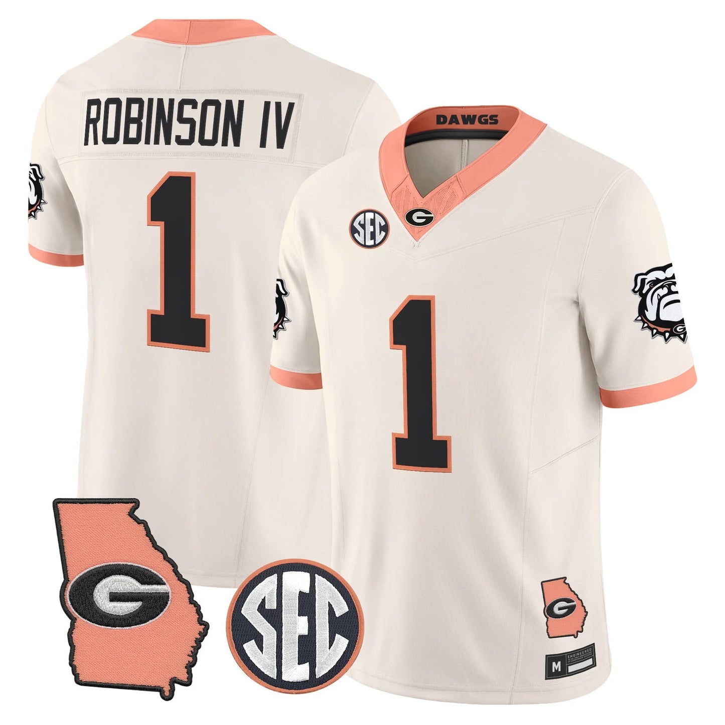 Men's Georgia Bulldogs The Big Peach Vapor Limited Jersey - All Stitched