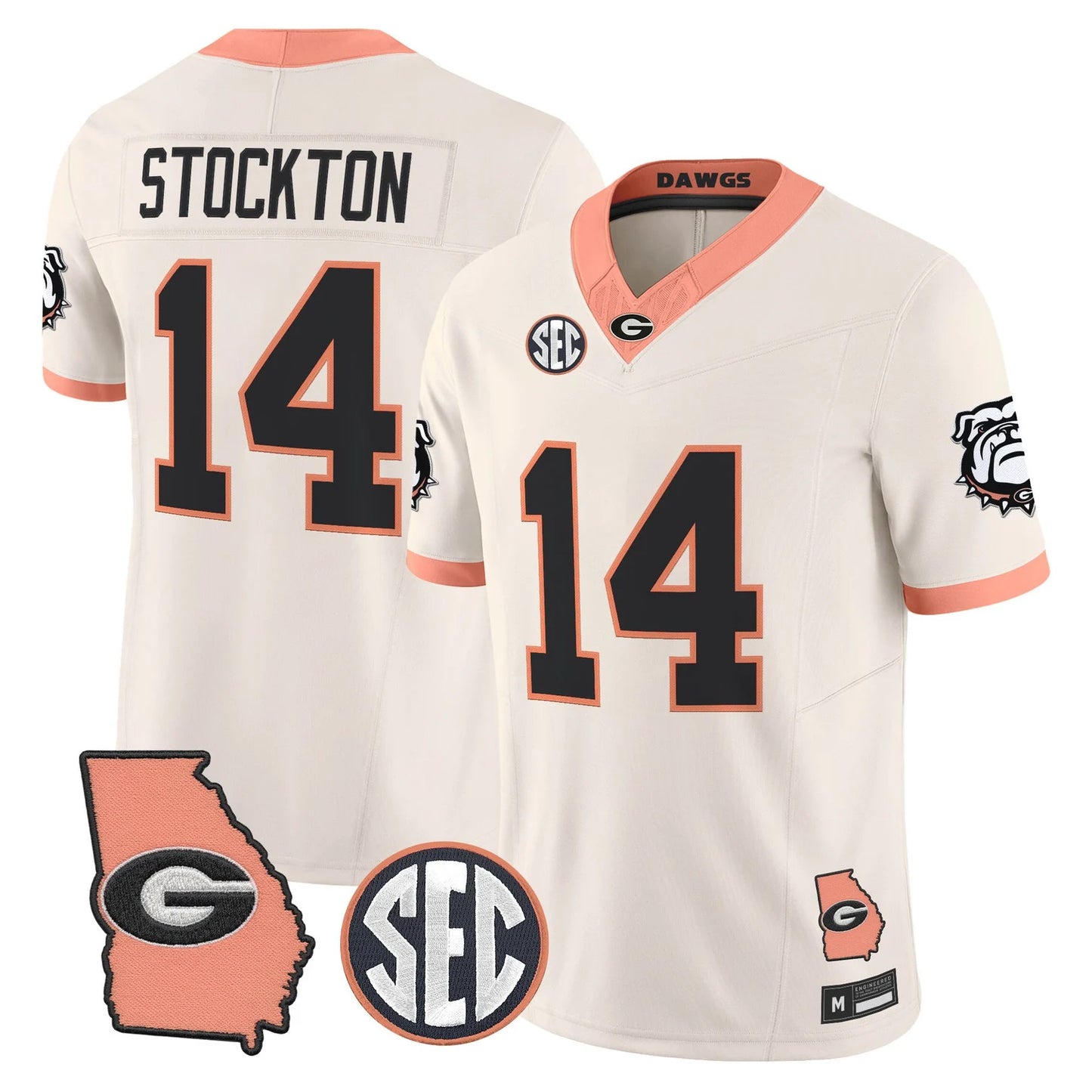 Men's Georgia Bulldogs The Big Peach Vapor Limited Jersey in Cream