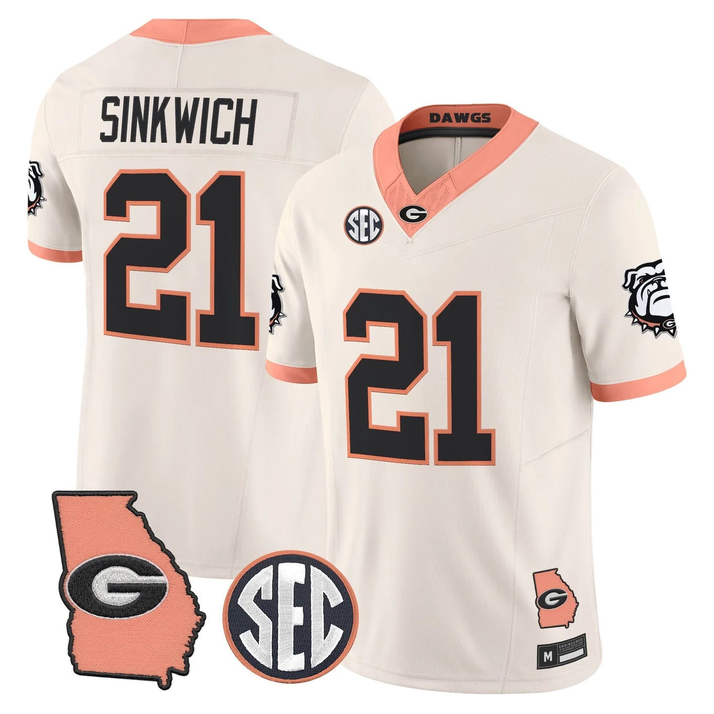 Men's Georgia Bulldogs The Big Peach Vapor Limited Jersey - All Stitched