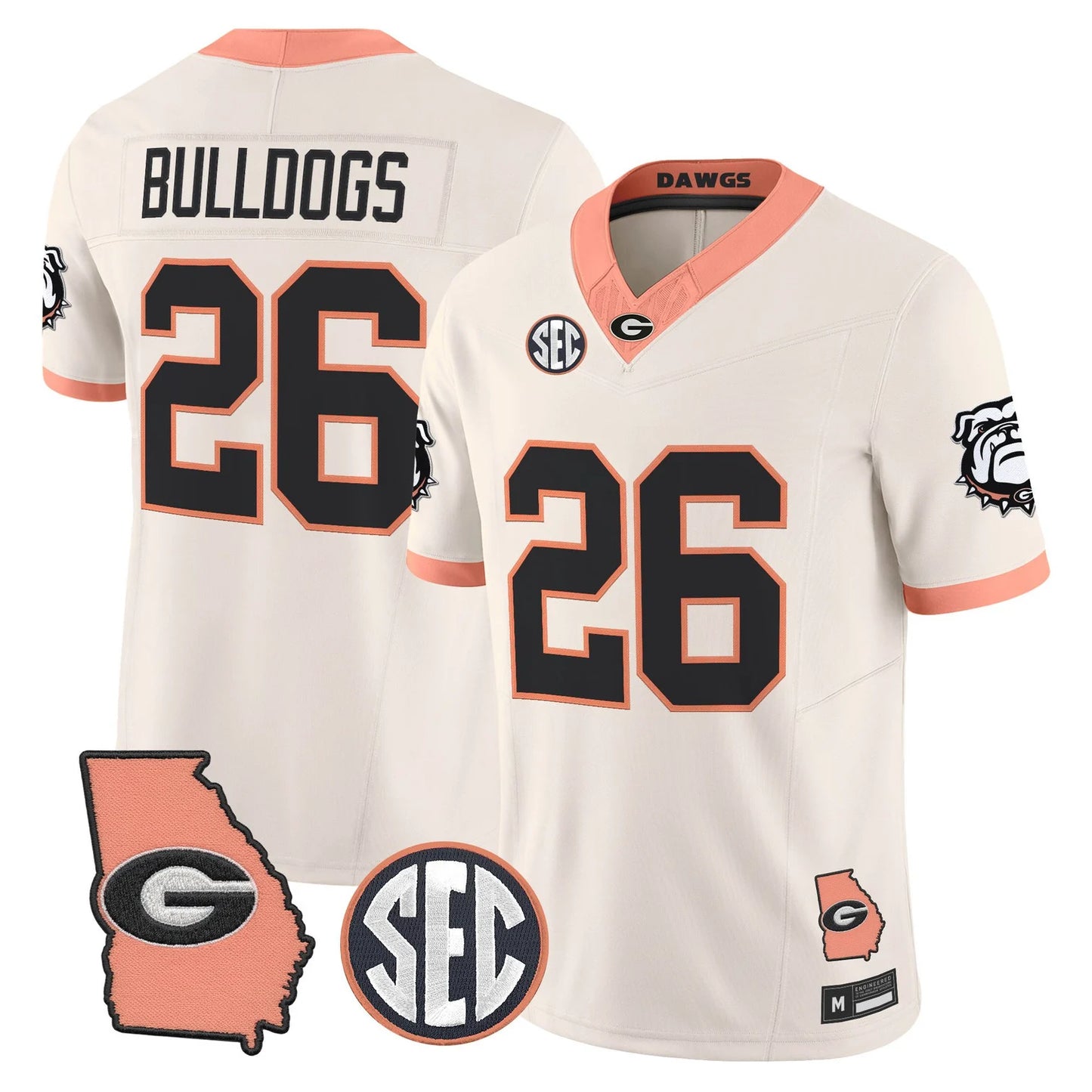 Men's Georgia Bulldogs The Big Peach Vapor Limited Jersey - All Stitched