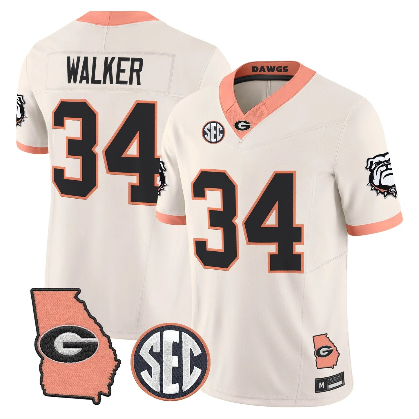 Men's Georgia Bulldogs The Big Peach Vapor Limited Jersey - All Stitched