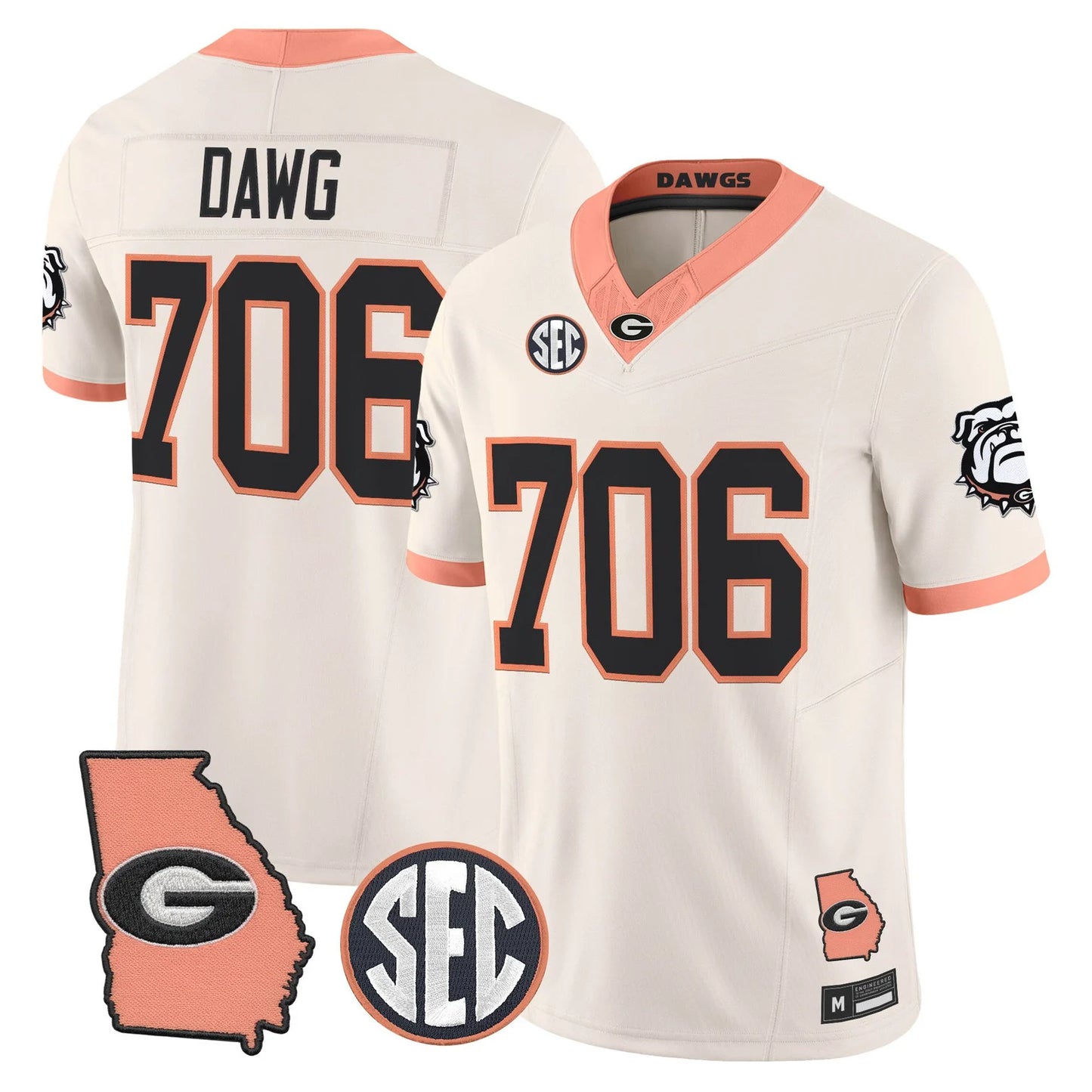 Men's Georgia Bulldogs The Big Peach Vapor Limited Jersey - All Stitched