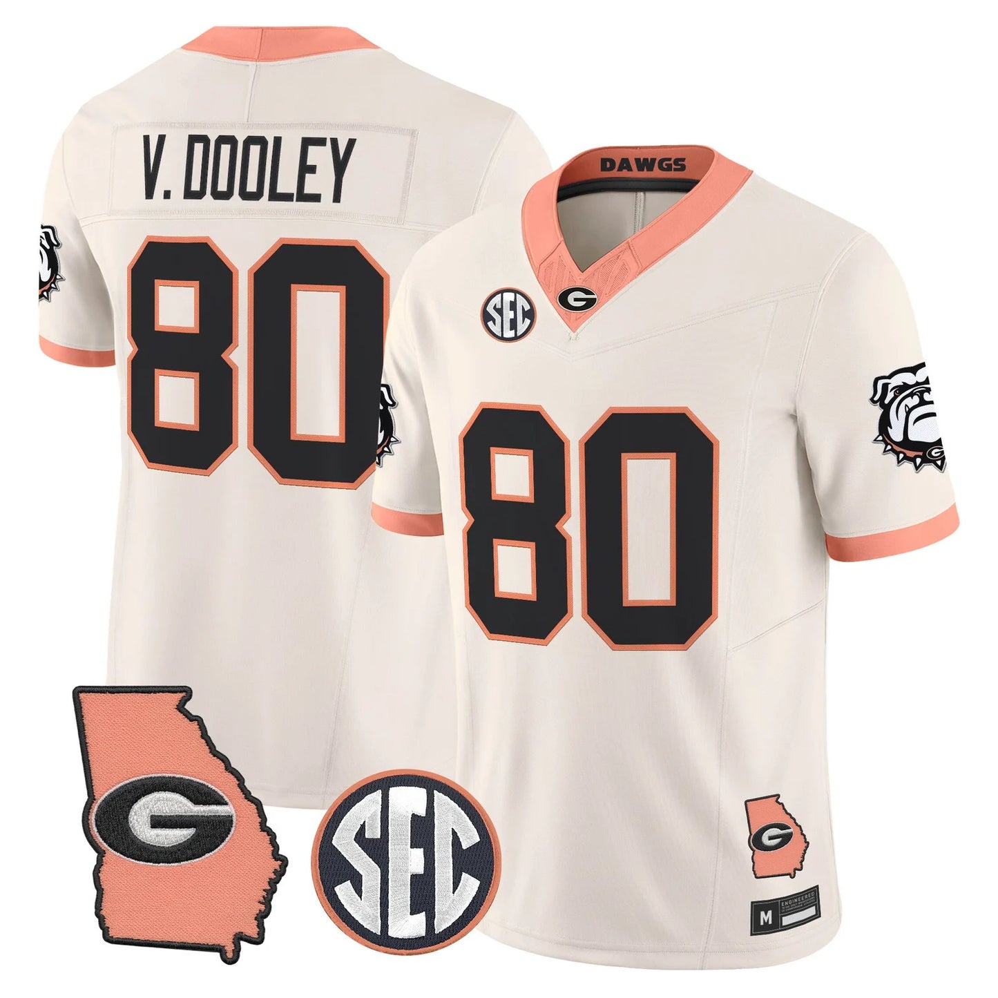 Men's Georgia Bulldogs The Big Peach Vapor Limited Jersey - All Stitched