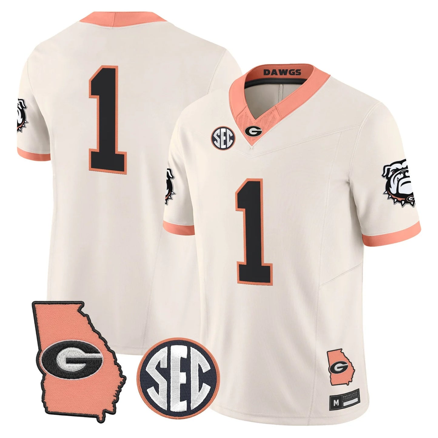Men's Georgia Bulldogs The Big Peach Vapor Limited Jersey - All Stitched