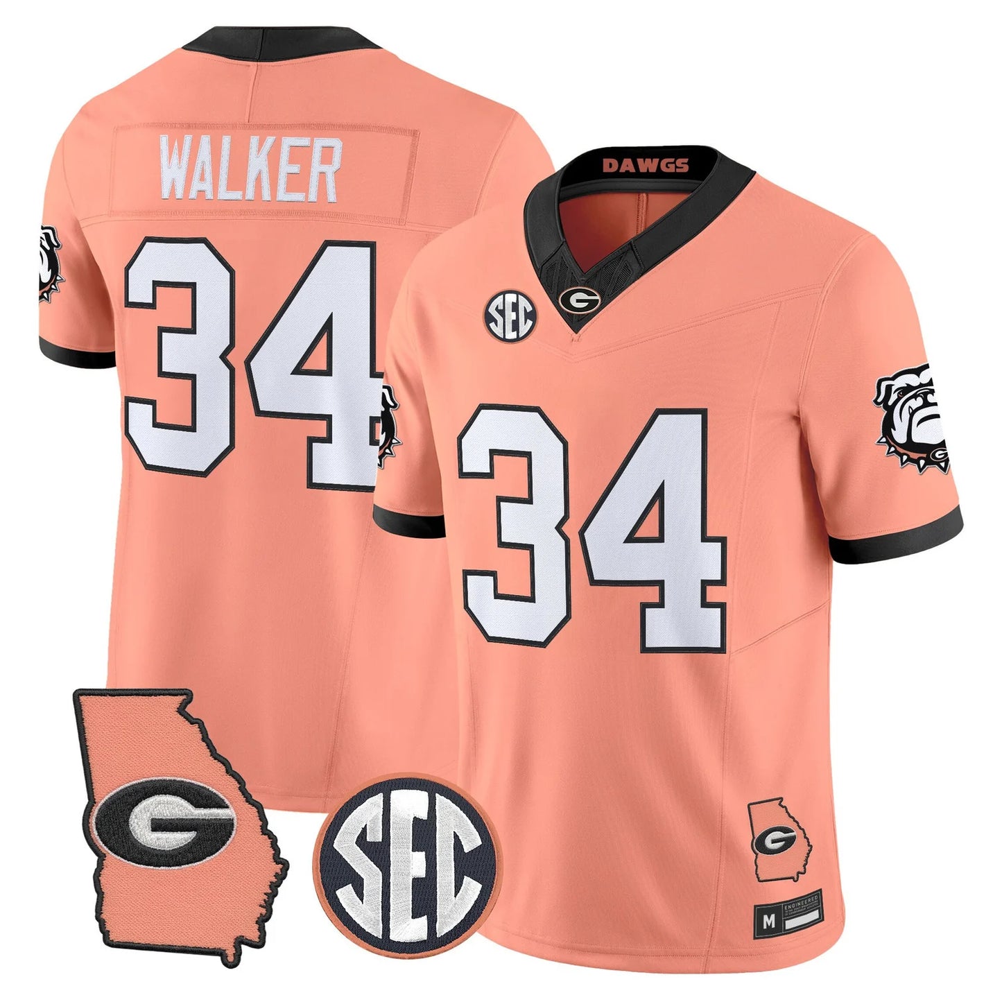 Men's Georgia Bulldogs The Big Peach Vapor Limited Jersey - All Stitched