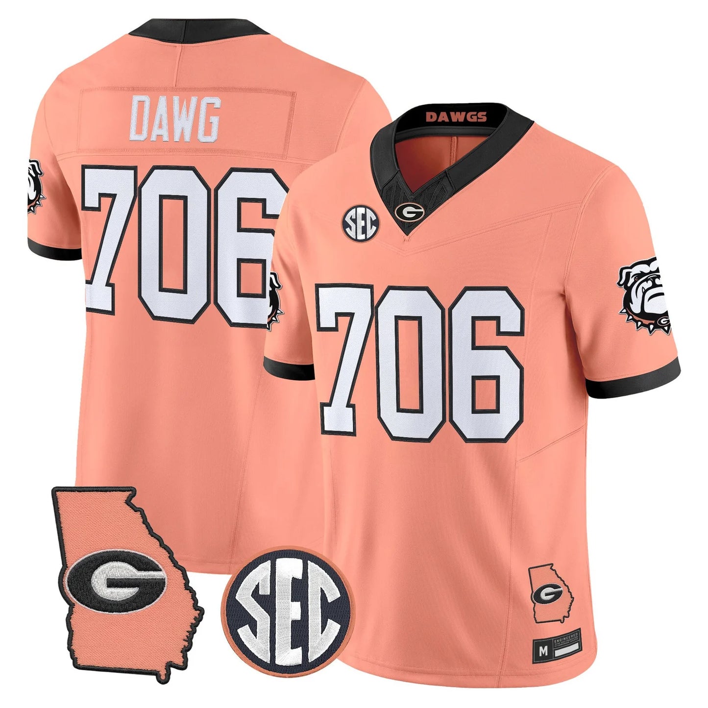 Georgia Bulldogs The Big Peach Vapor Limited Jersey in Peach