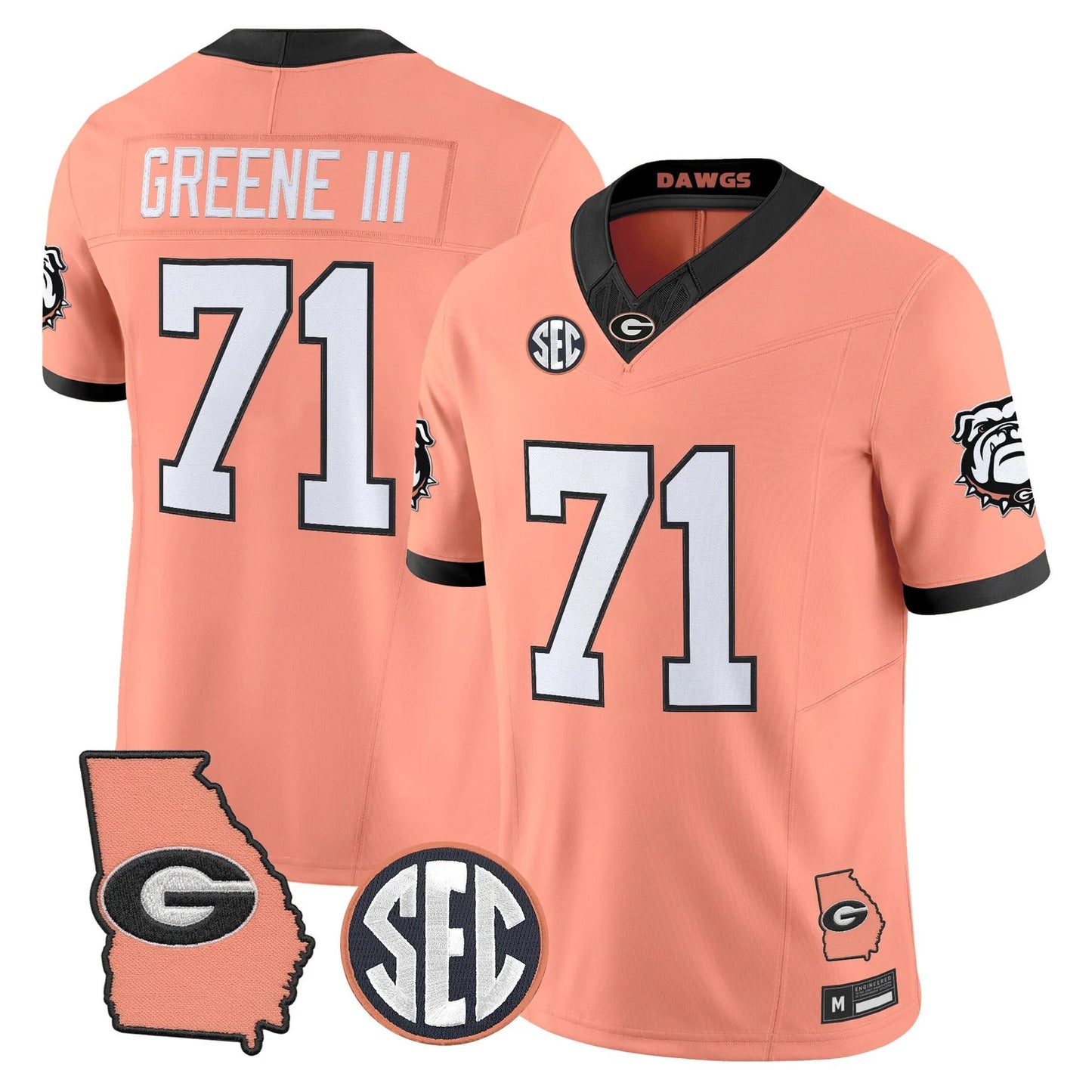 Men's Georgia Bulldogs The Big Peach Vapor Limited Jersey - All Stitched