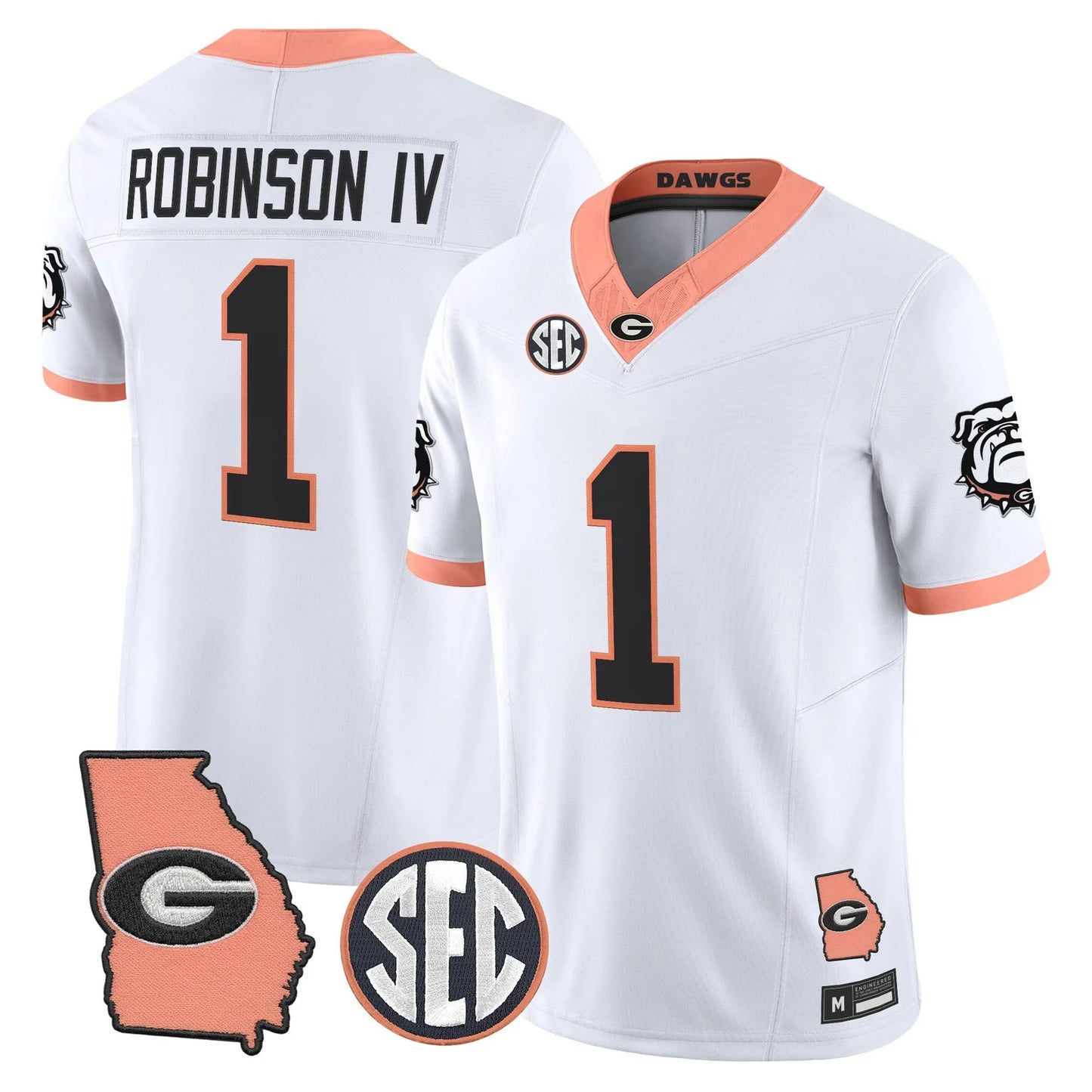 Men's Georgia Bulldogs The Big Peach Vapor Limited Jersey - All Stitched