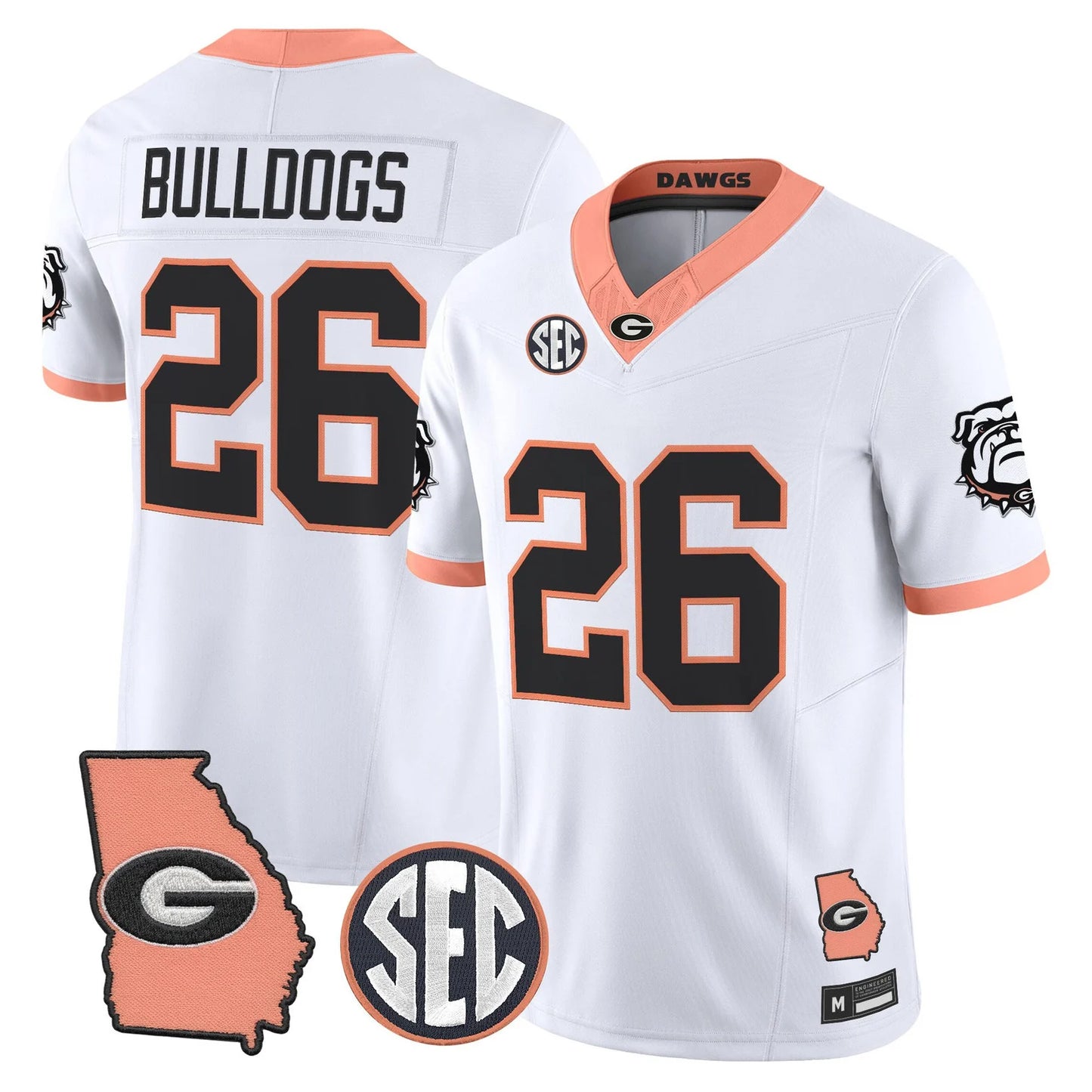 Men's Georgia Bulldogs The Big Peach Vapor Limited Jersey - All Stitched
