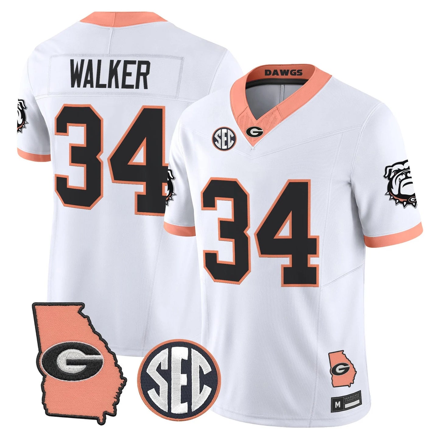 Men's Georgia Bulldogs The Big Peach Vapor Limited Jersey - All Stitched