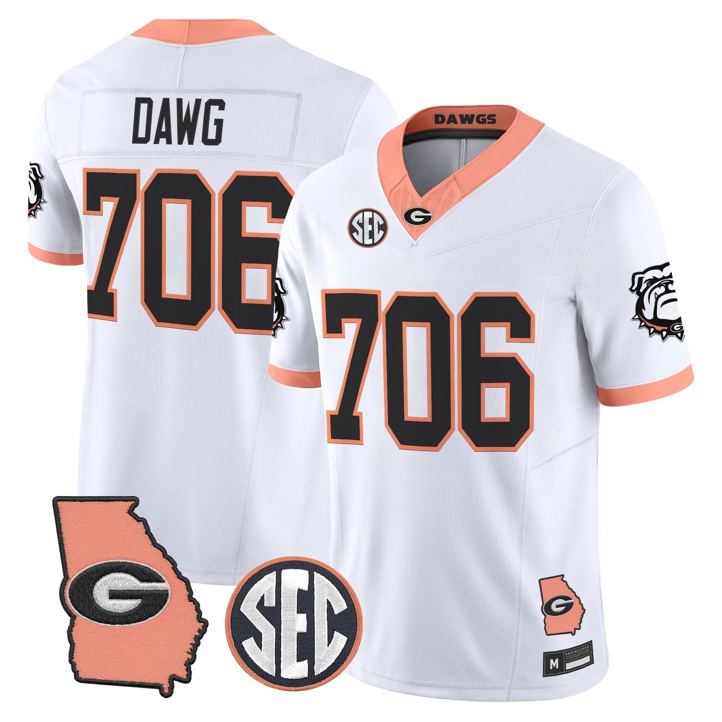 Men's Georgia Bulldogs The Big Peach Vapor Limited Jersey in white
