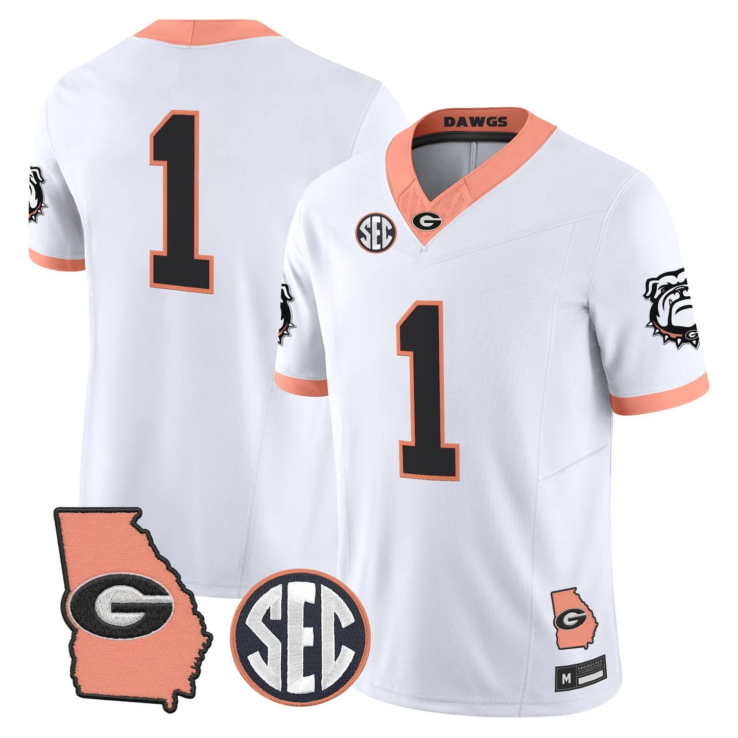 Men's Georgia Bulldogs The Big Peach Vapor Limited Jersey - All Stitched