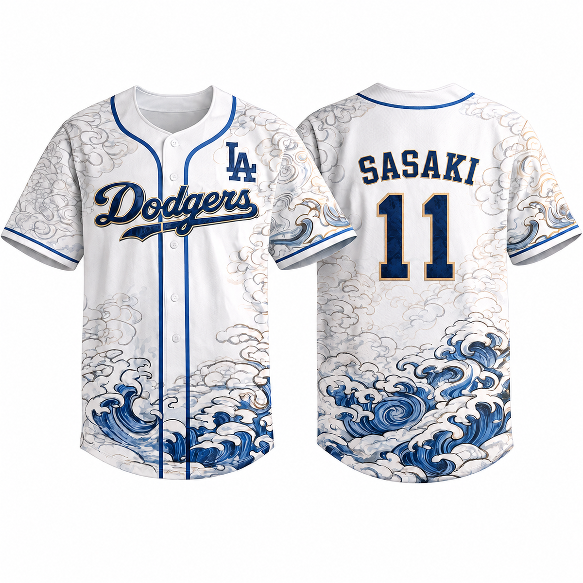 Mne's Los Angeles Wave Heritage Baseball Jersey - All Stitched