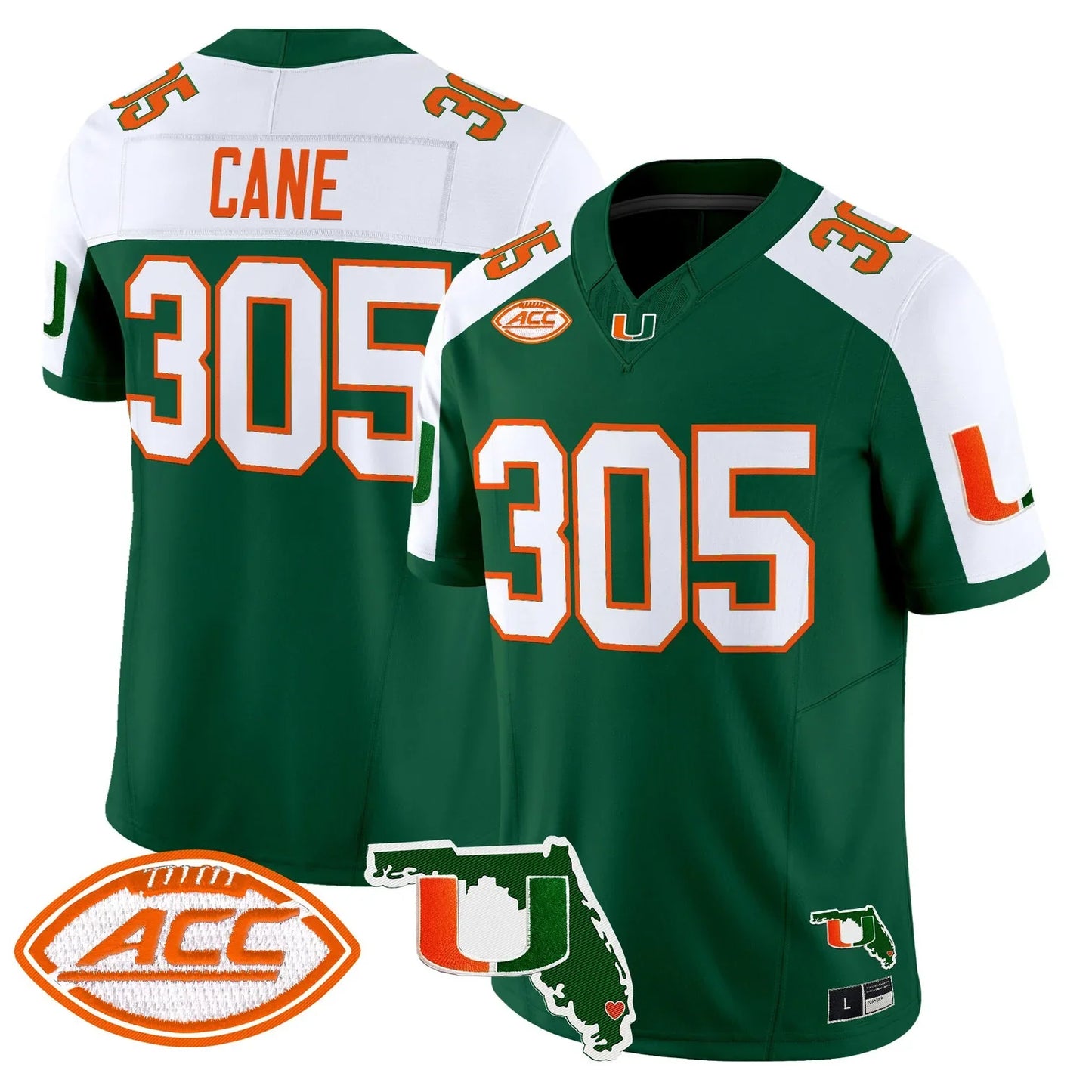 Men's Miami Hurricanes 2026 Florida Patch Vapor Limited Jersey - All Stitched