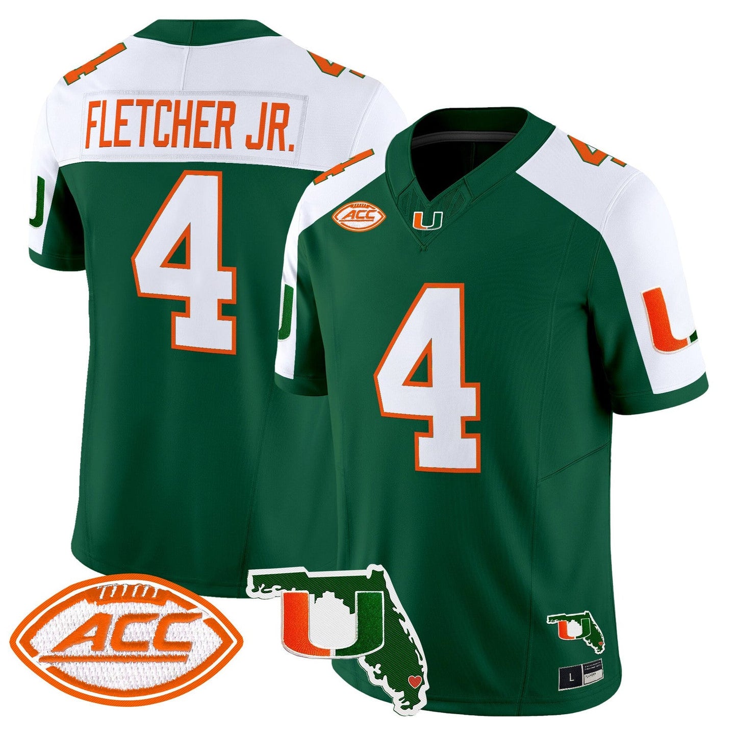 Men's Miami Hurricanes 2026 Florida Patch Vapor Limited Jersey - All Stitched