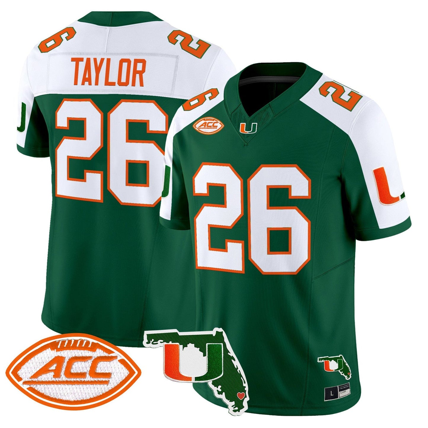 Men's Miami Hurricanes 2026 Florida Patch Vapor Limited Jersey - All Stitched