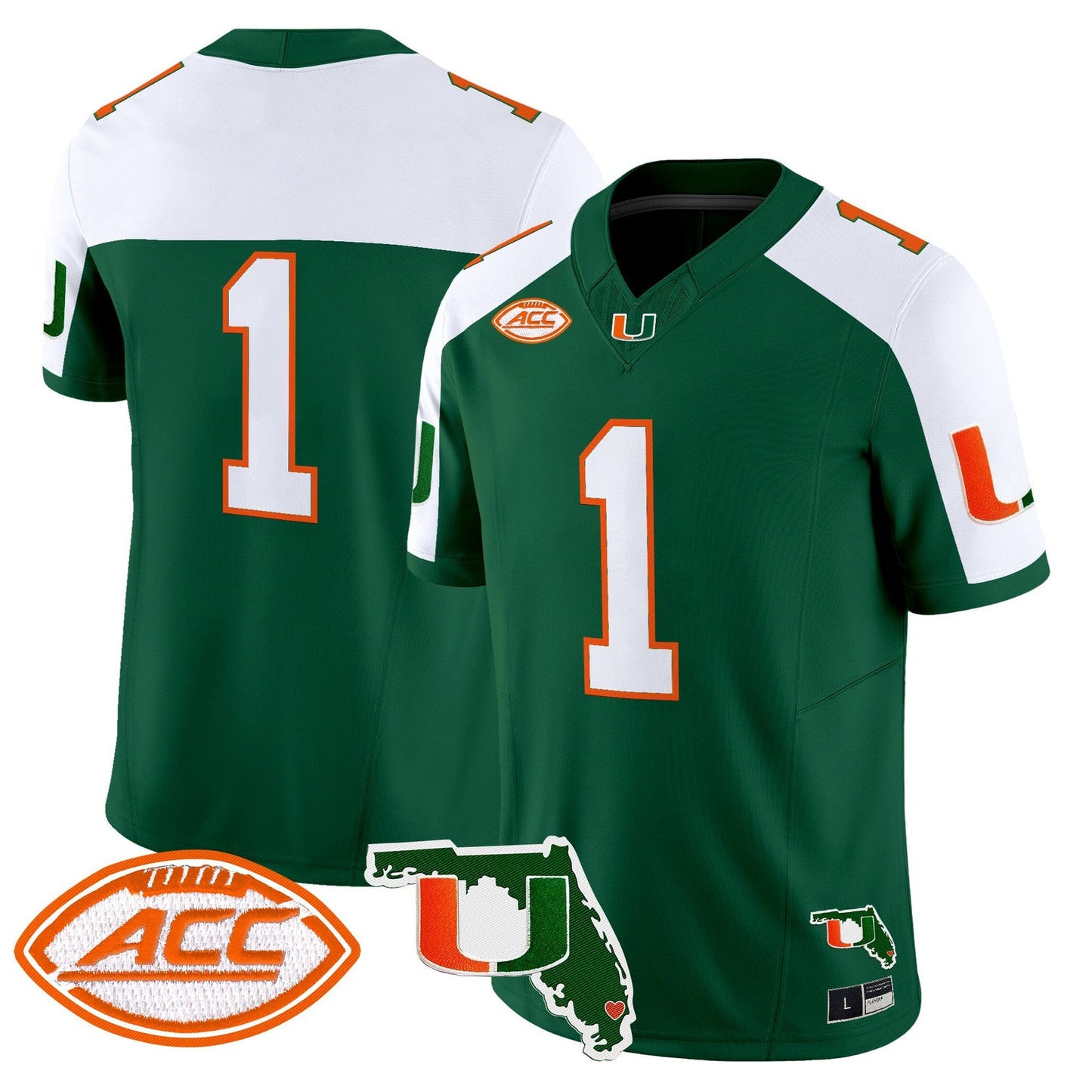 Men's Miami Hurricanes 2026 Florida Patch Vapor Limited Jersey - All Stitched