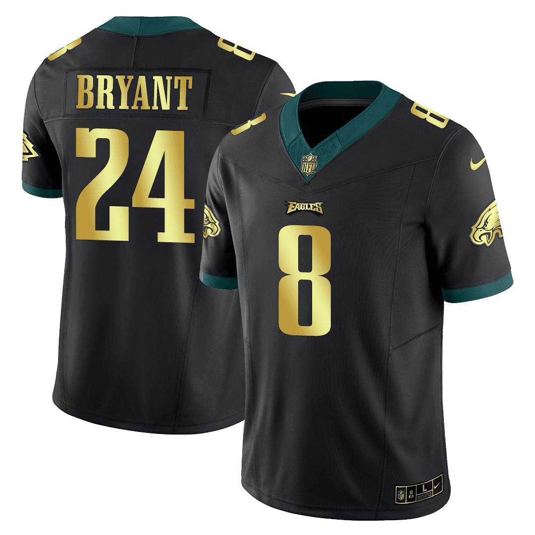 Men's Philadelphia Eagles Kobe Bryant Black Gold Jersey