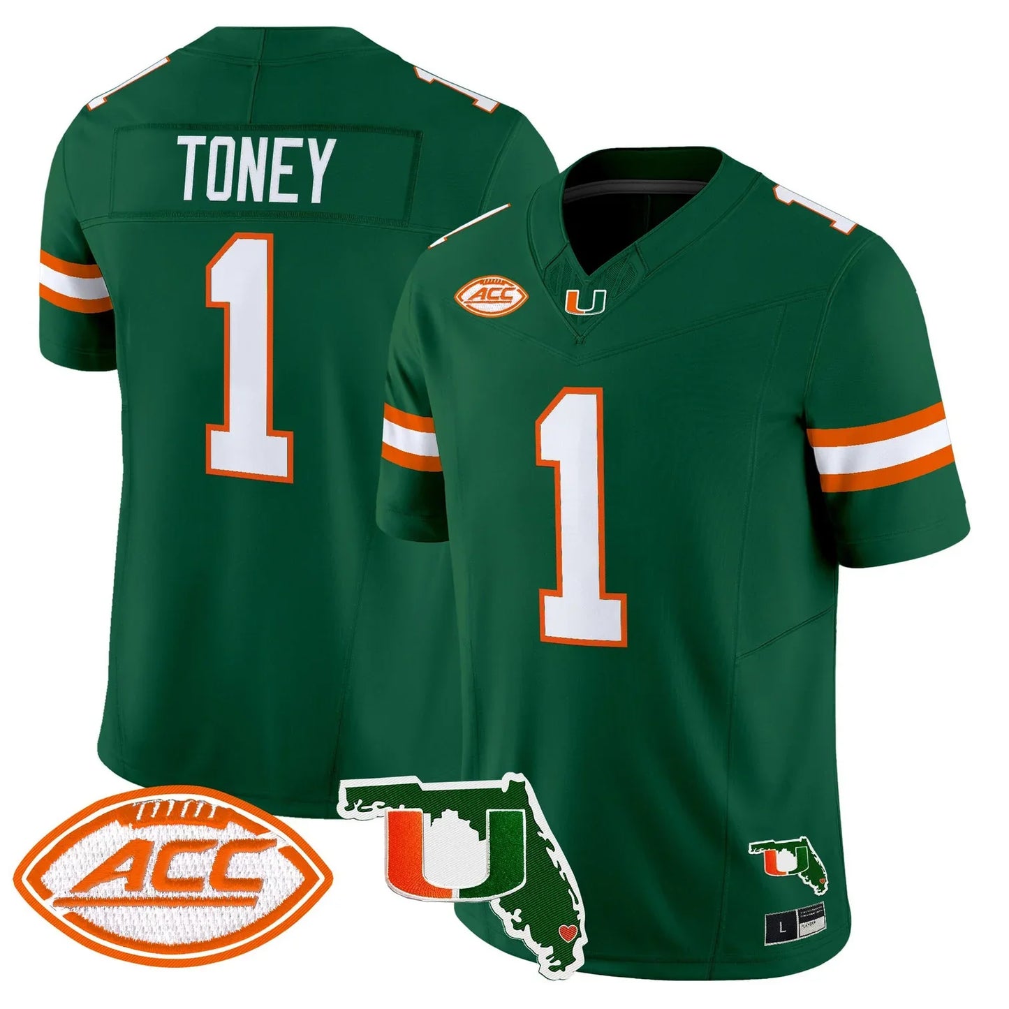 Men's Miami Hurricanes 2026 Florida Patch Vapor Limited Jersey - All Stitched
