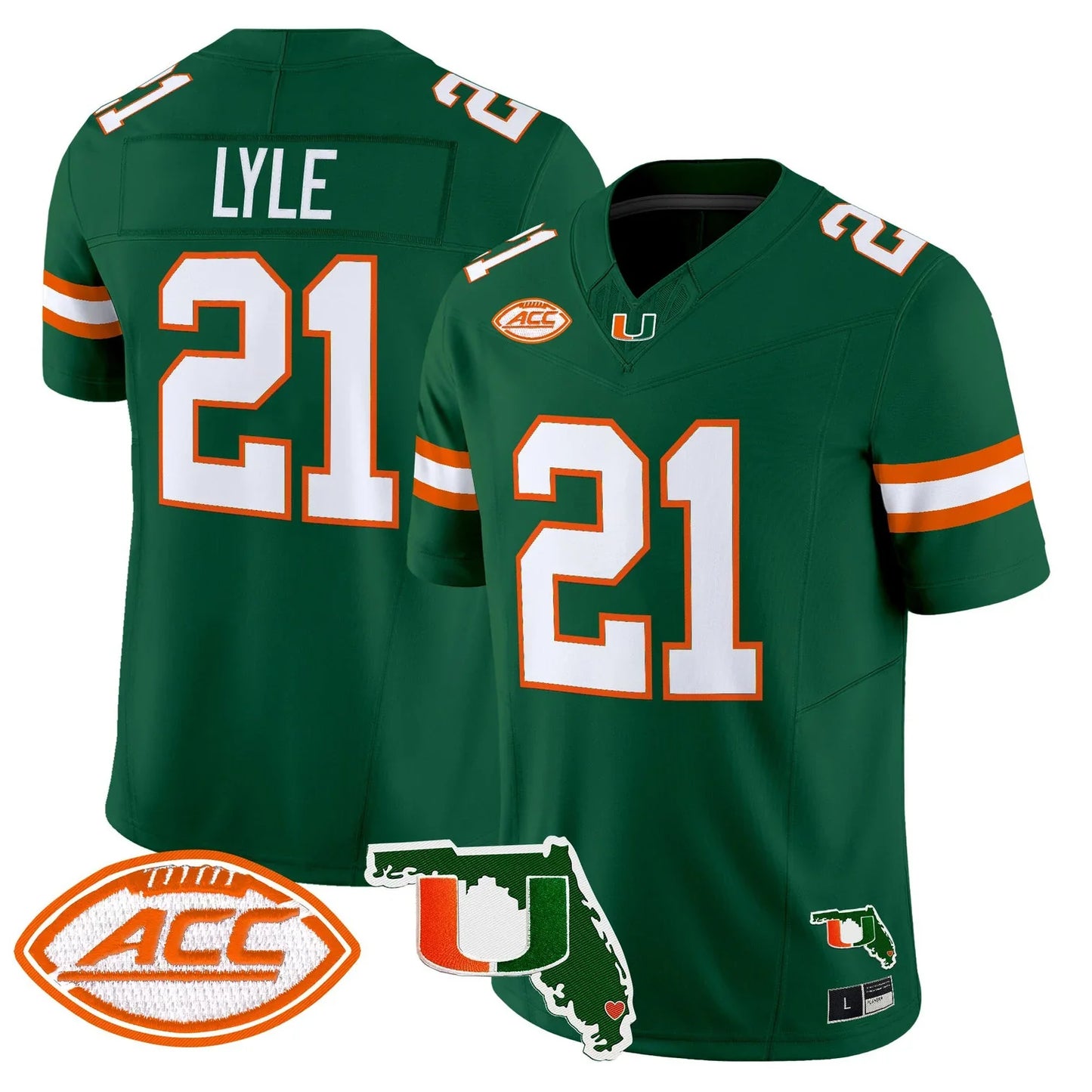 Men's Miami Hurricanes 2026 Florida Patch Vapor Limited Jersey - All Stitched