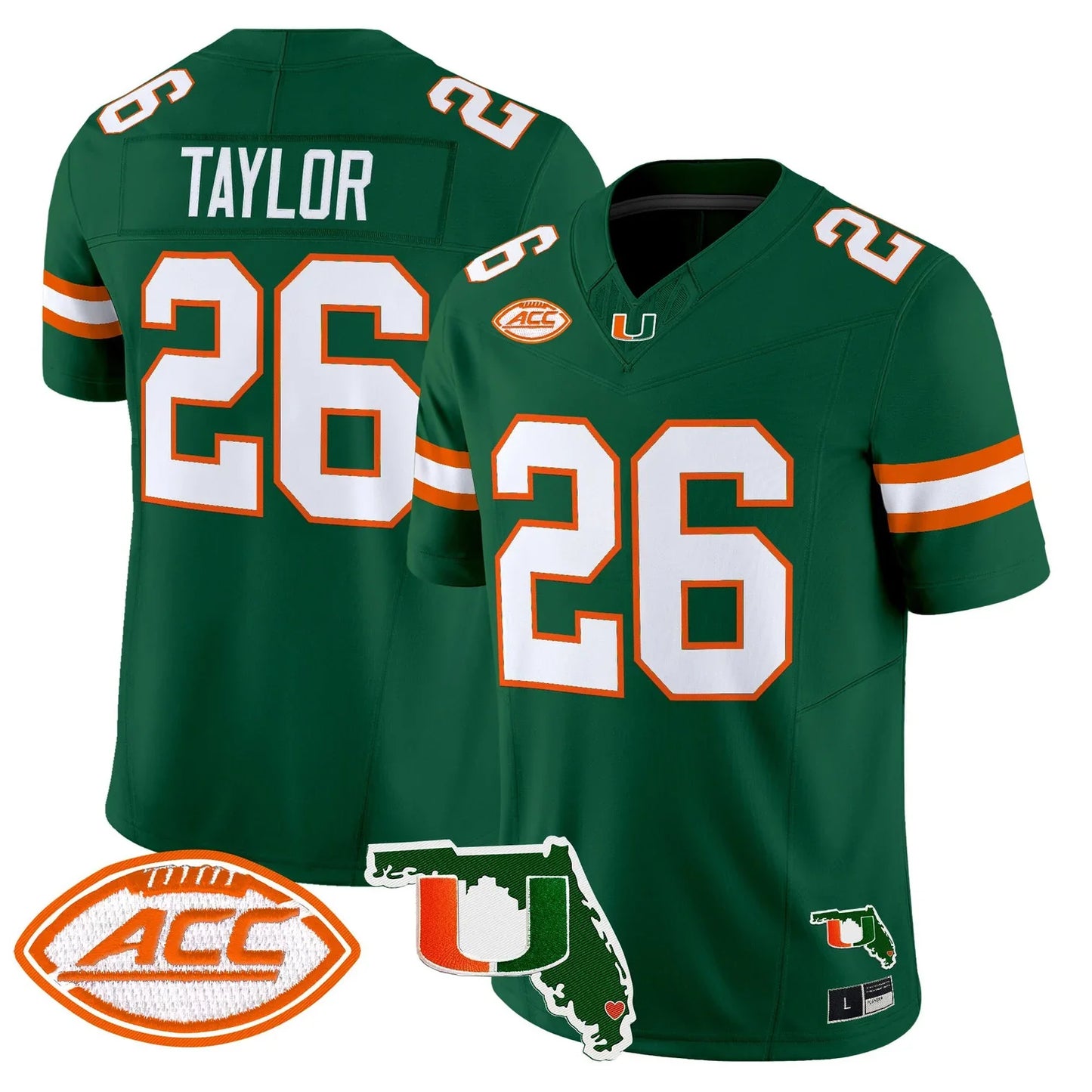 Men's Miami Hurricanes 2026 Florida Patch Vapor Limited Jersey - All Stitched
