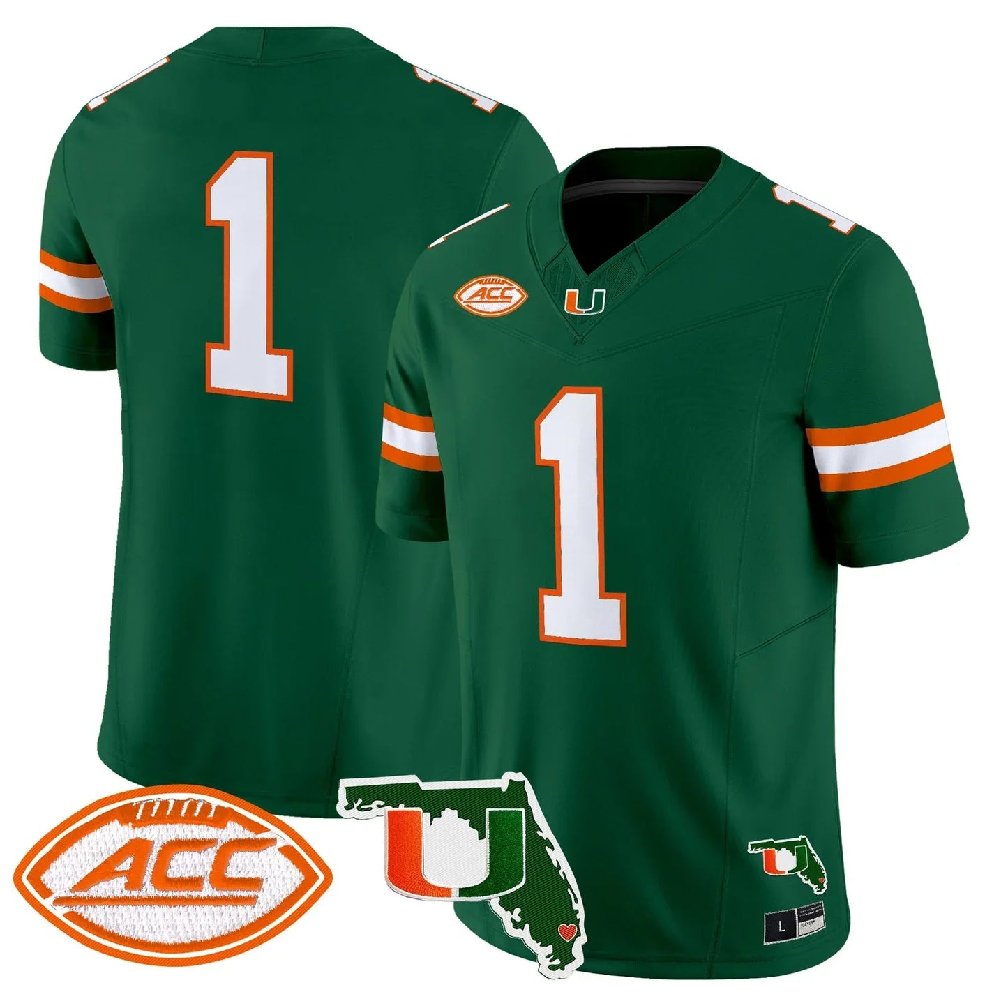 Men's Miami Hurricanes 2026 Florida Patch Vapor Limited Jersey - All Stitched