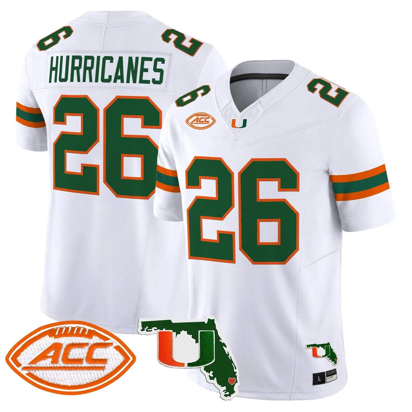 Men's Miami Hurricanes 2026 Florida Patch Vapor Limited Jersey - All Stitched